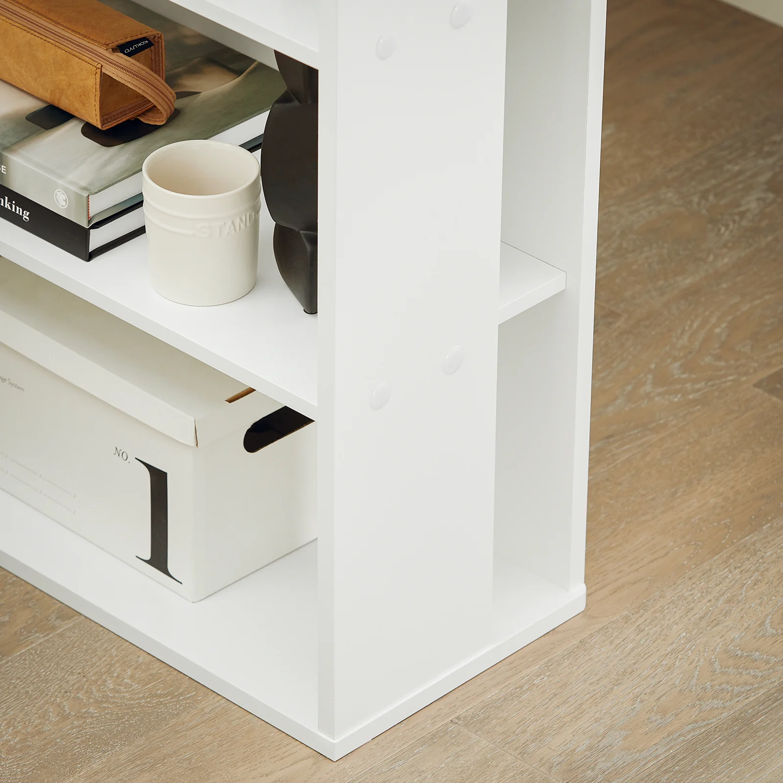 SoBuy FWT35-W Mesa de Escritorio con un cajón y 4 estantes - Image 9