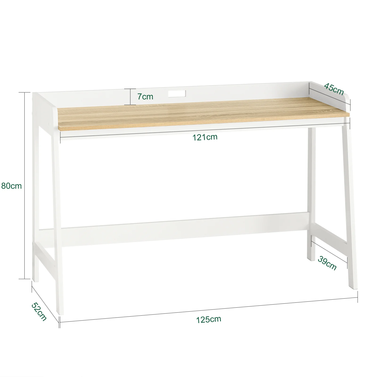 Preventa-SoBuy FWT41-WN Mesa de escritorio con un estante Blanco - Image 3