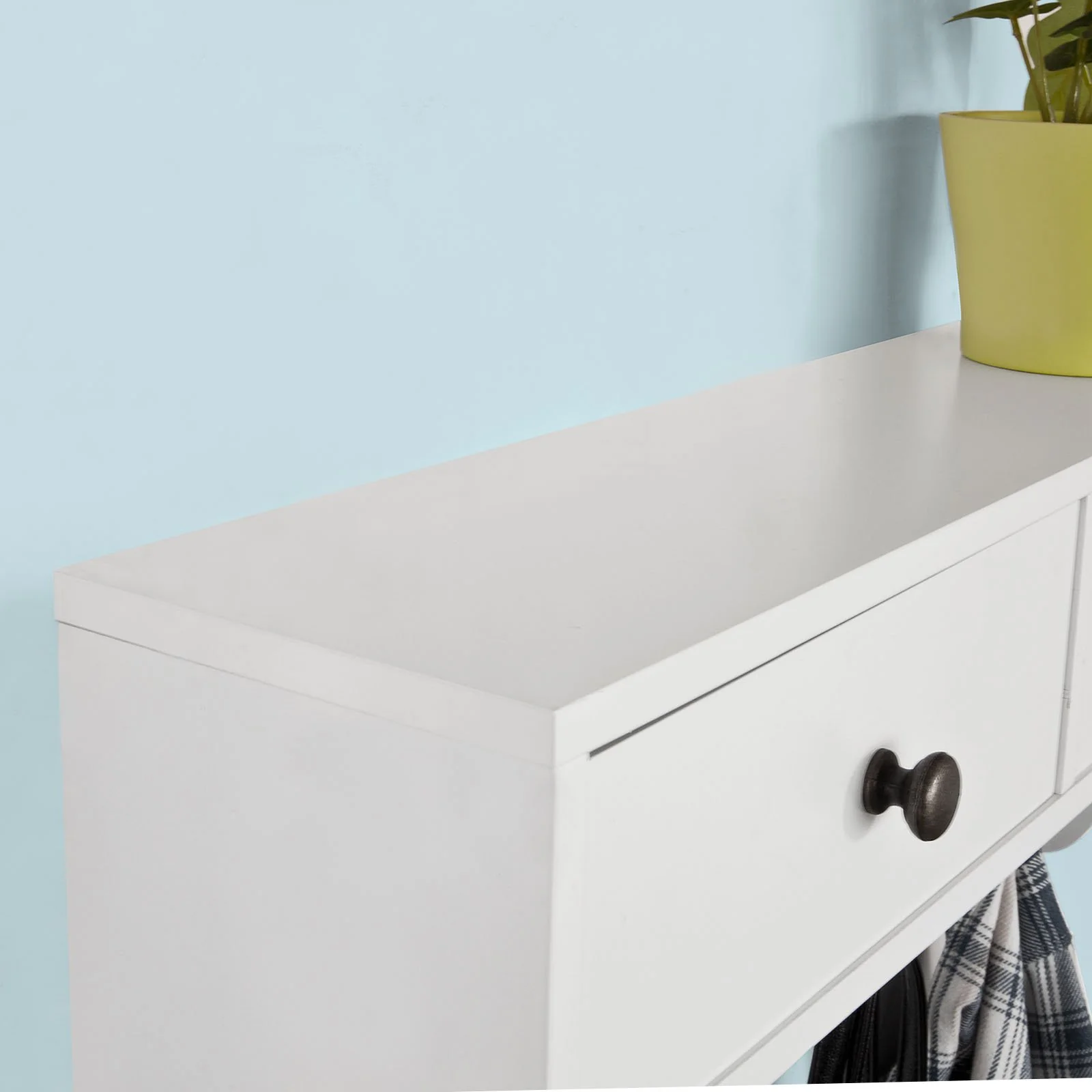 SoBuy FRG178-W Perchero de Pared con 5 Ganchos y 2 cajones Blanco - Image 9