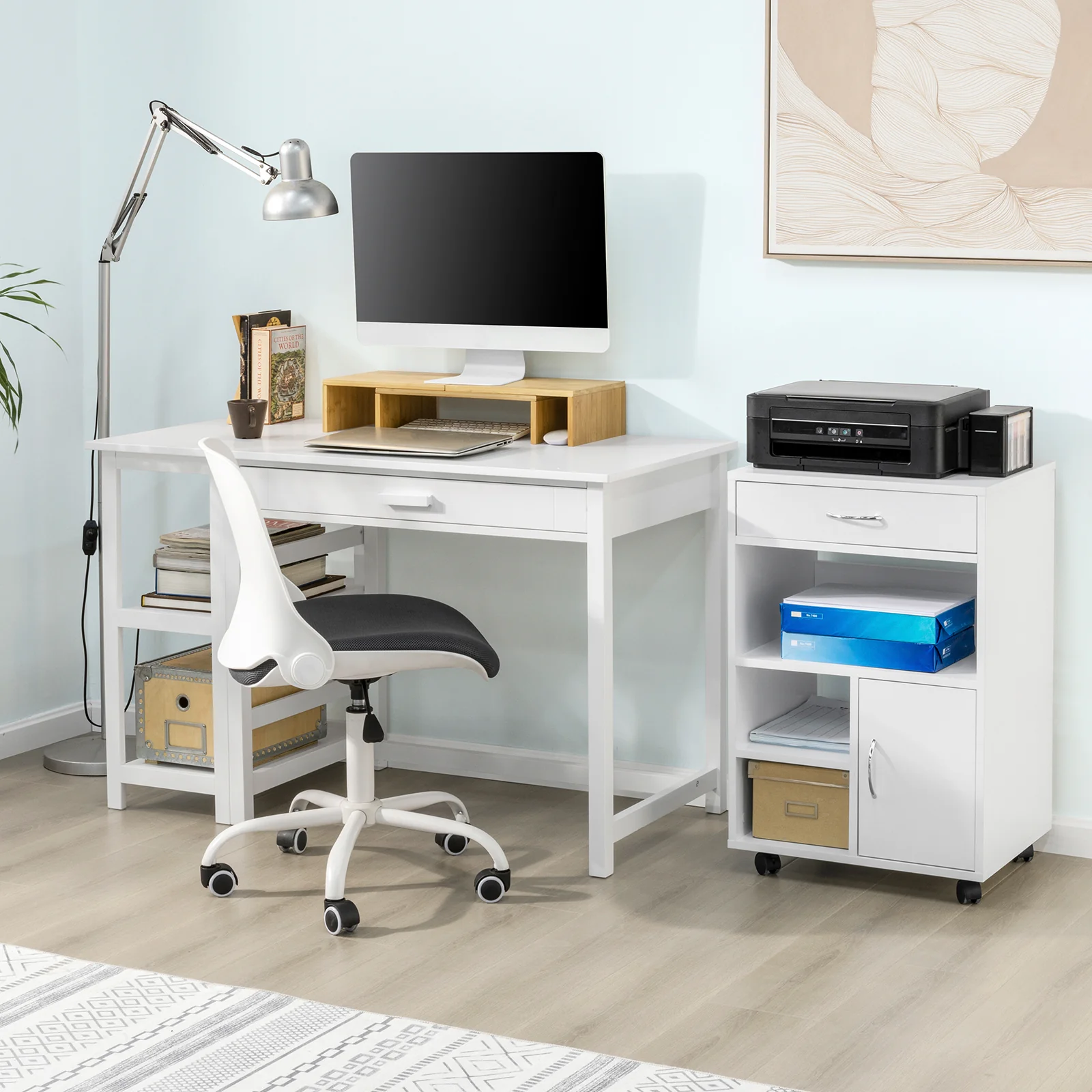 SoBuy FBT106-W Soporte para Impresora de archivador de Oficina en casa Blanco - Image 4