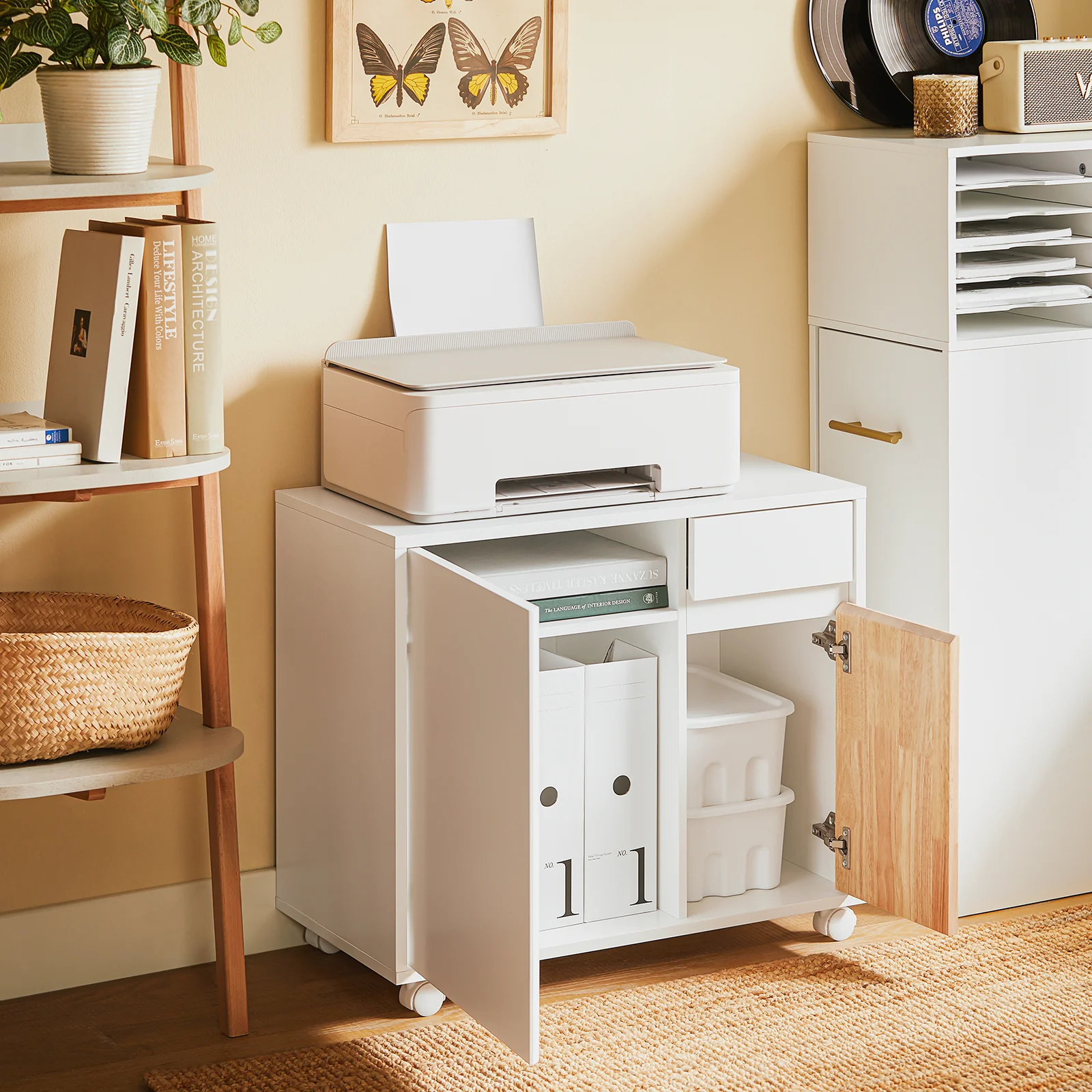 SoBuy ASK04-WN Mueble de Oficina con Ruedas 65 x 58 x 35 cm - Image 4