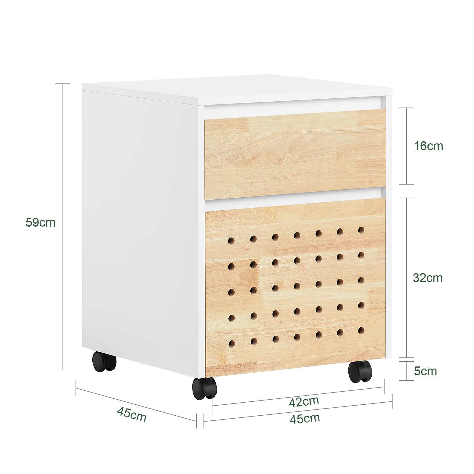 SoBuy ASK06-WN Soporte para Impresora con 2 Cajones 4 Ruedas Multifuncional - Image 3