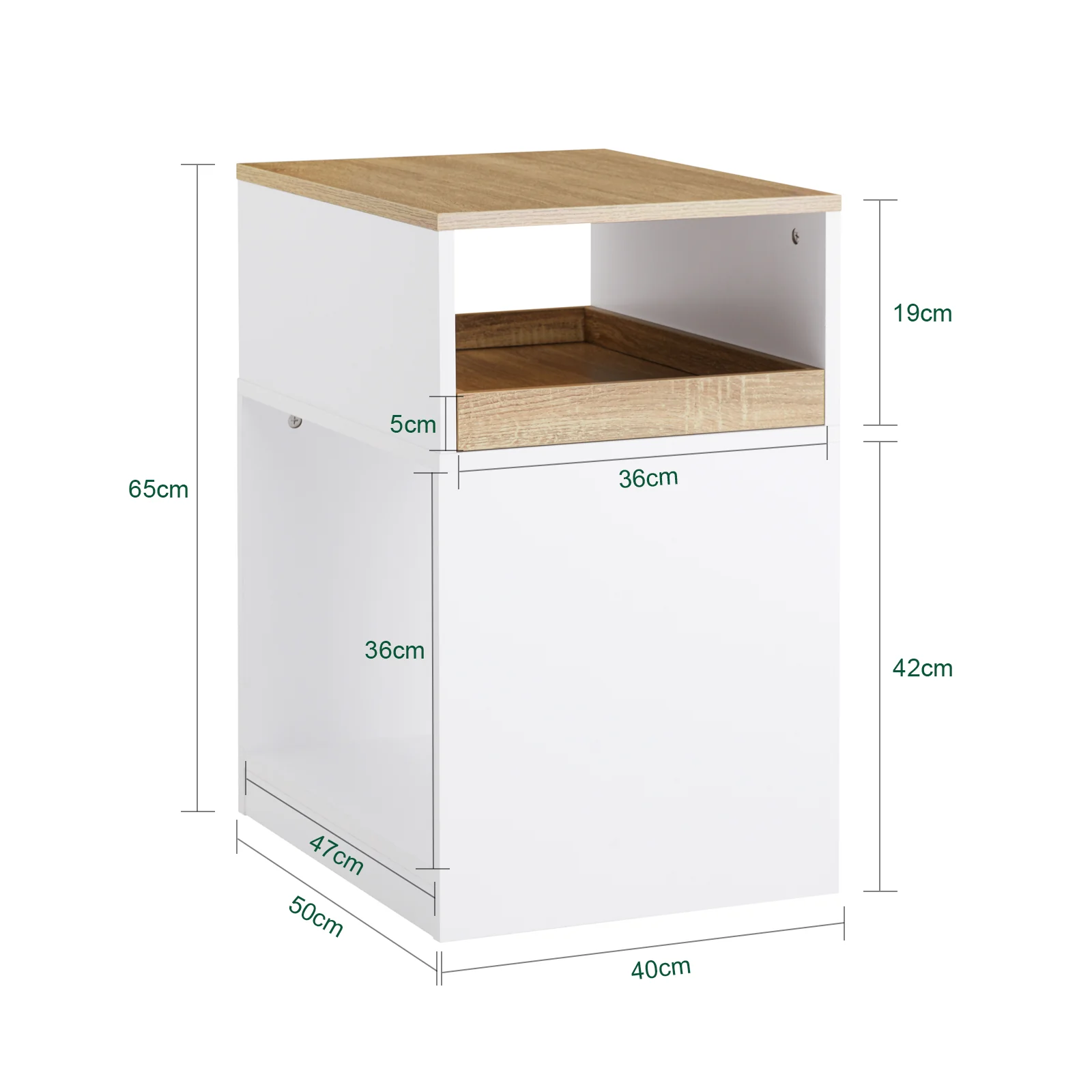 SoBuy ASK08-WN Armario de Oficina con Soporte para Impresora 40 x 50 x 65 cm - Image 3