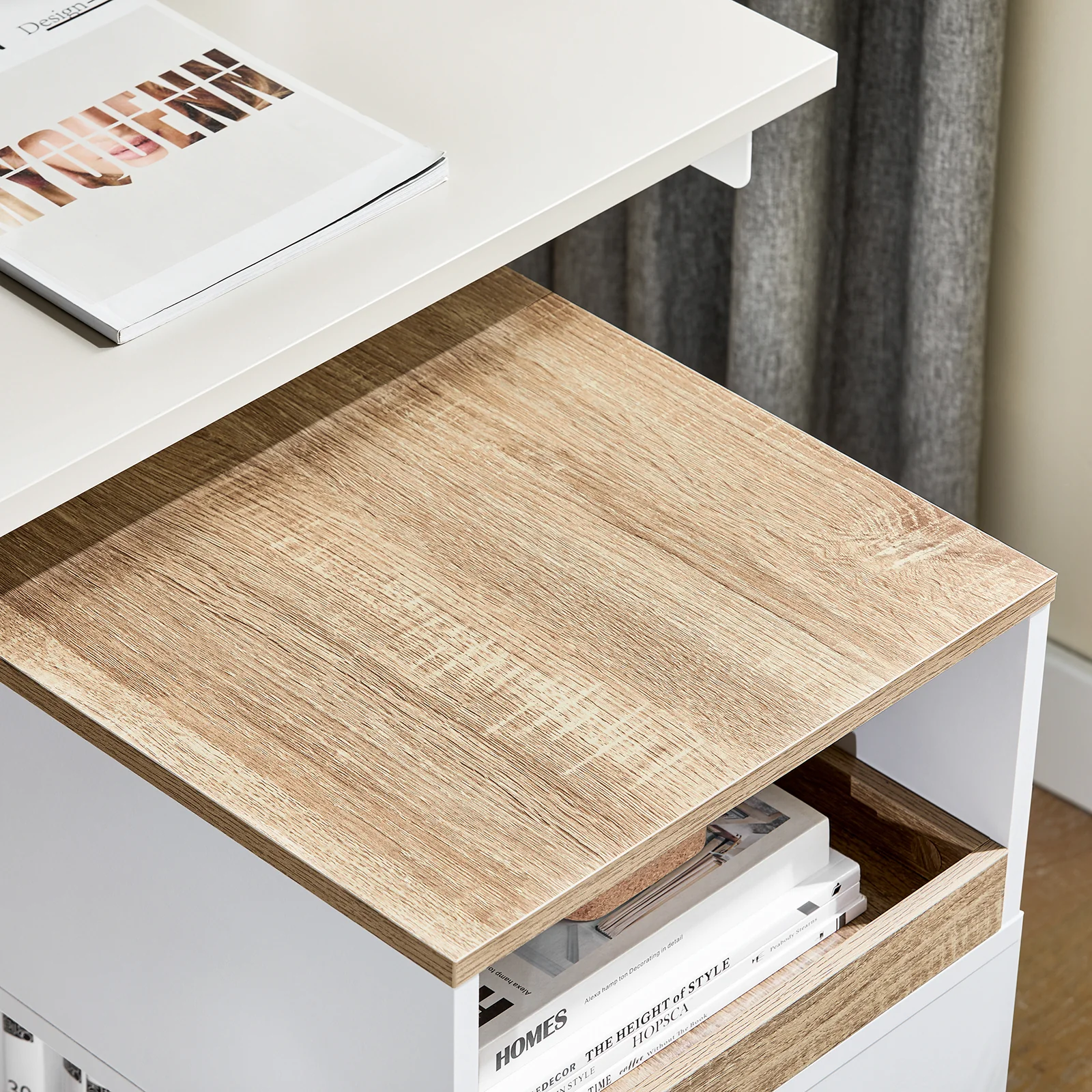 SoBuy ASK08-WN Armario de Oficina con Soporte para Impresora 40 x 50 x 65 cm - Image 5
