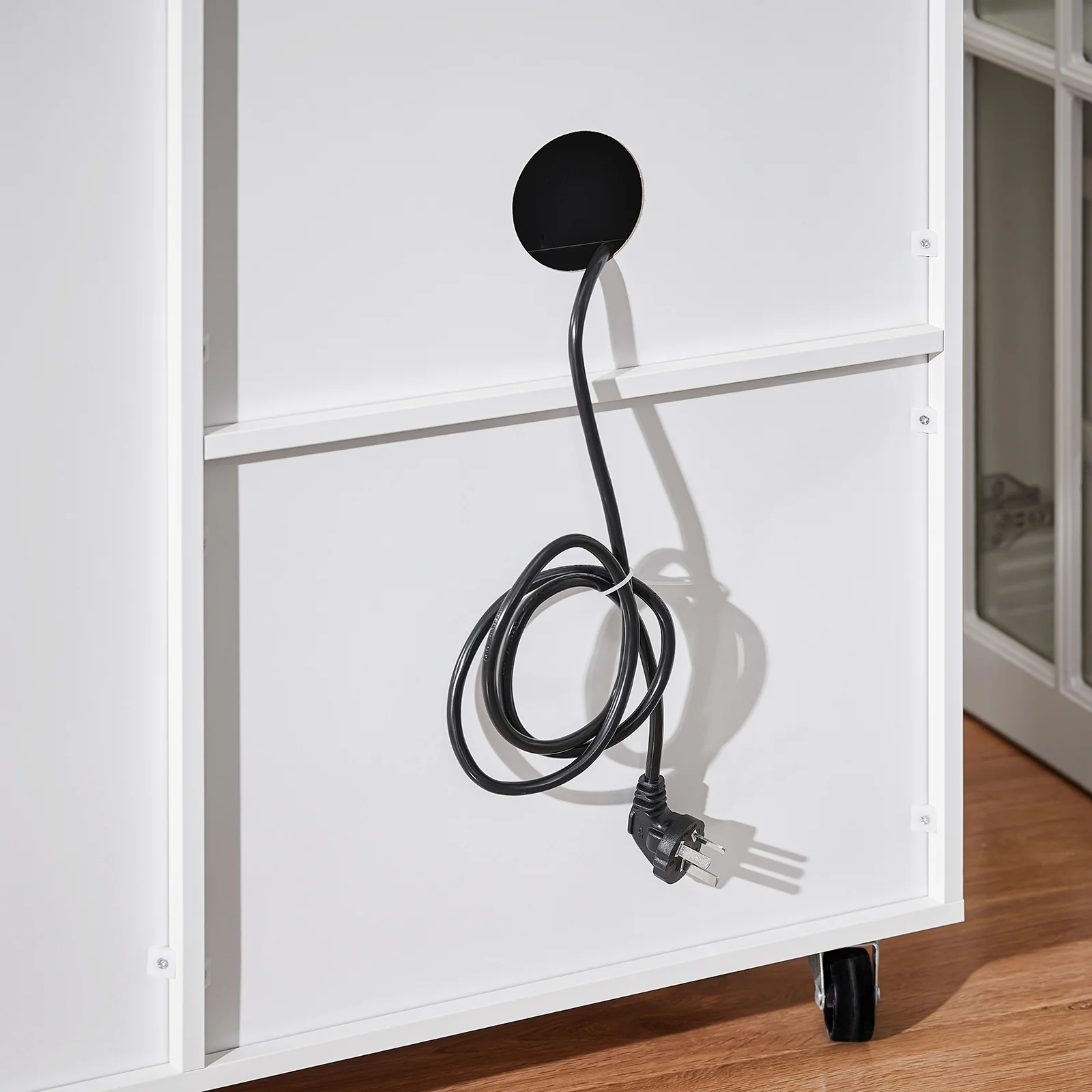 SoBuy ASK09-W Soporte para Impresora con Ruedas con 2 cajones 1 Puerta de Vidrio 75 x 40 x 76 cm - Image 7