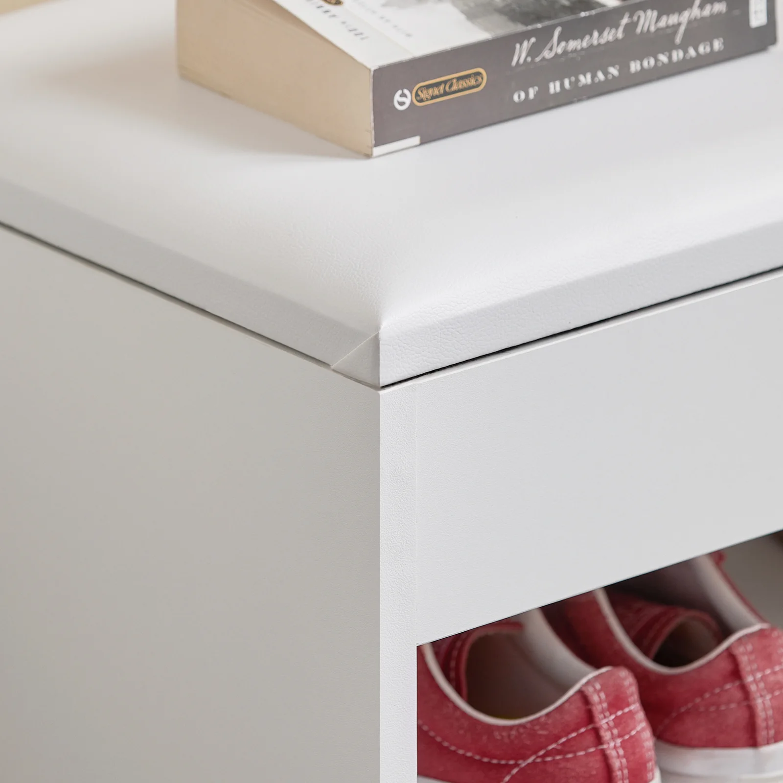 SoBuy FSR25-W+FRG178-W Set de 1 Banco Zapatero y 1 Perchero Blanco - Image 9