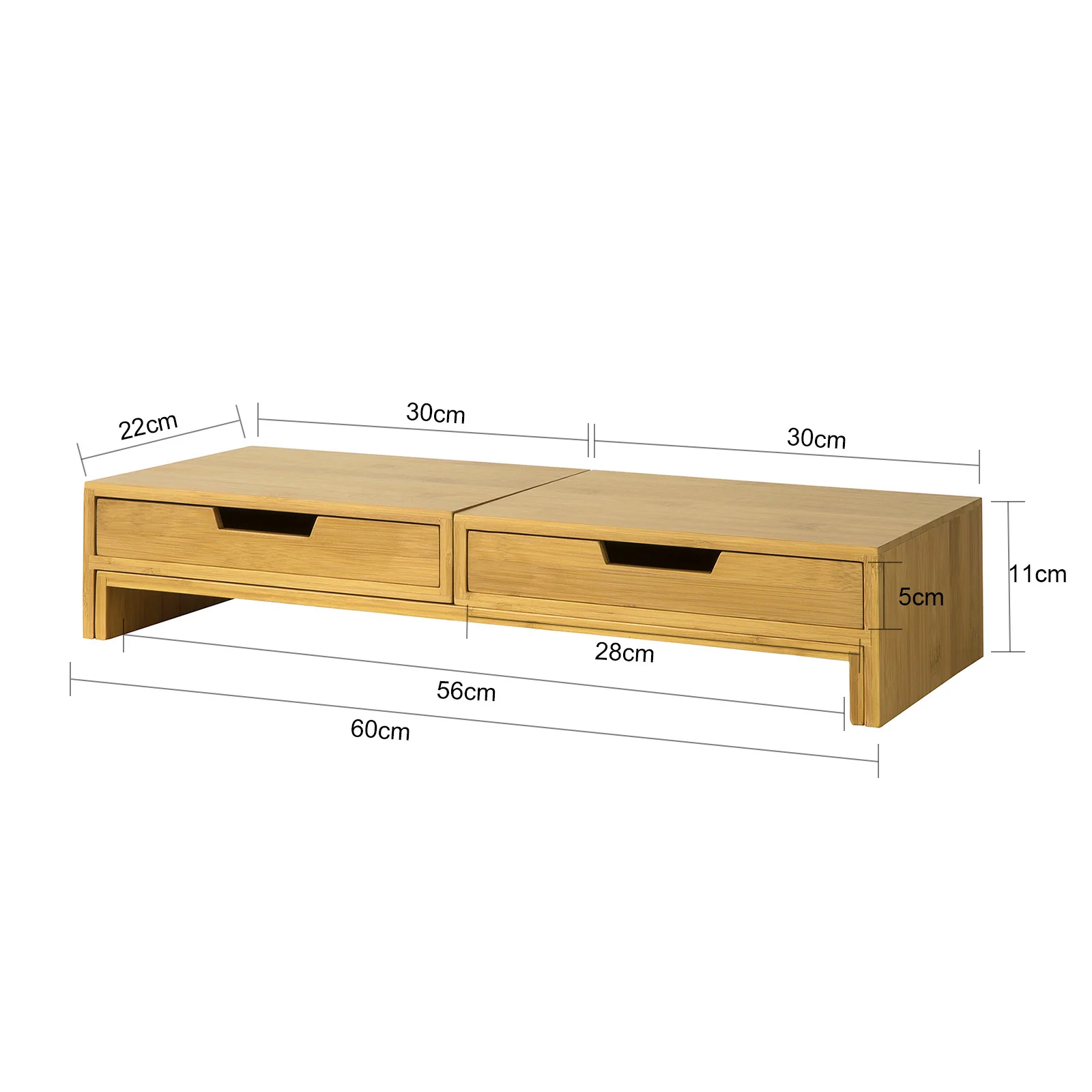 SoBuy BBF04-N Soporte del Monitor Giratorio con 2 cajónes Madera - Image 3