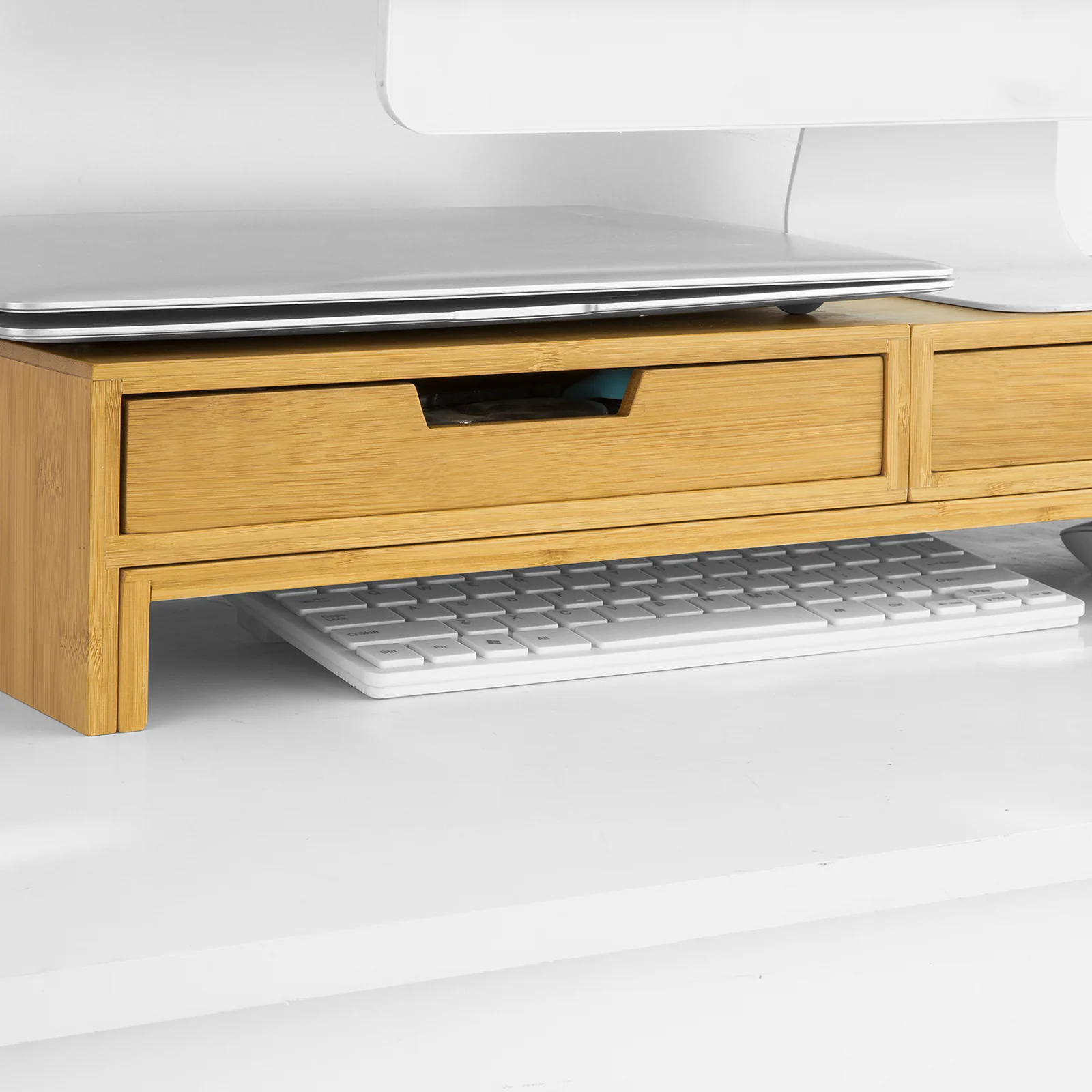SoBuy BBF04-N Soporte del Monitor Giratorio con 2 cajónes Madera - Image 9