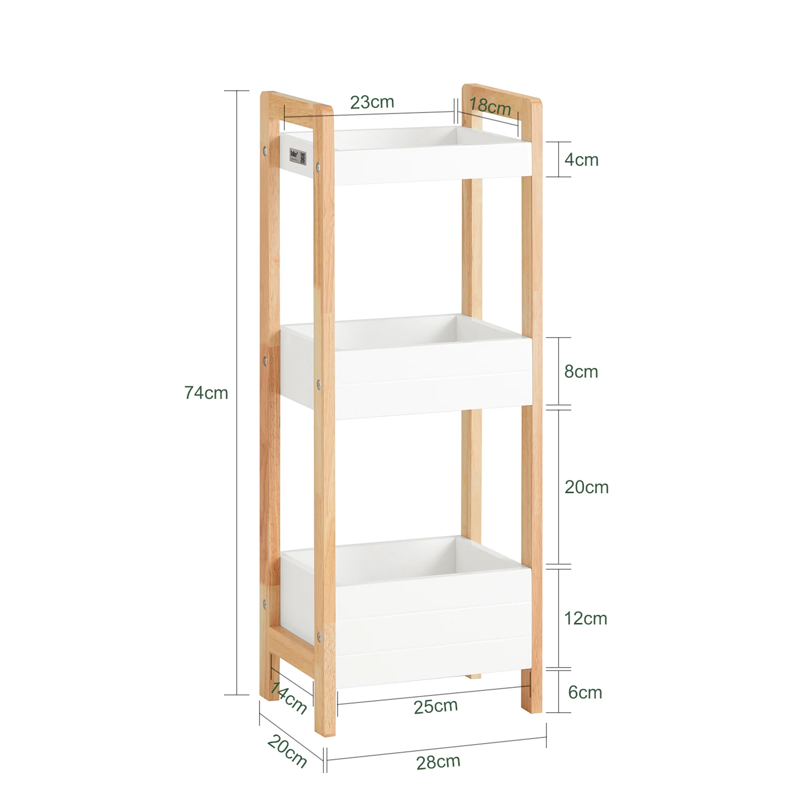 SoBuy FRG226-WN Estanterías de Baño con 3 niveles de bandeja Blanco - Image 3