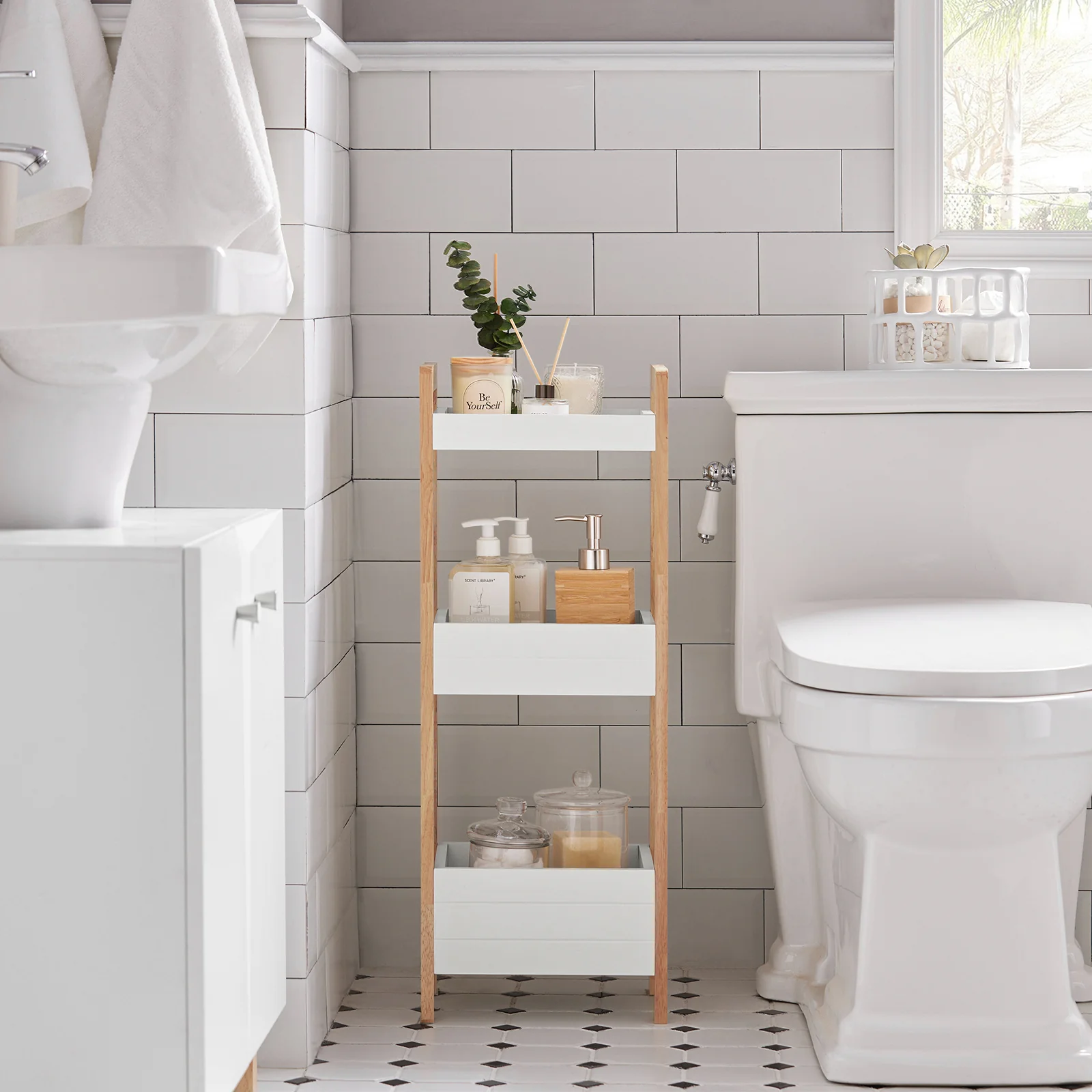 SoBuy FRG226-WN Estanterías de Baño con 3 niveles de bandeja Blanco - Image 4