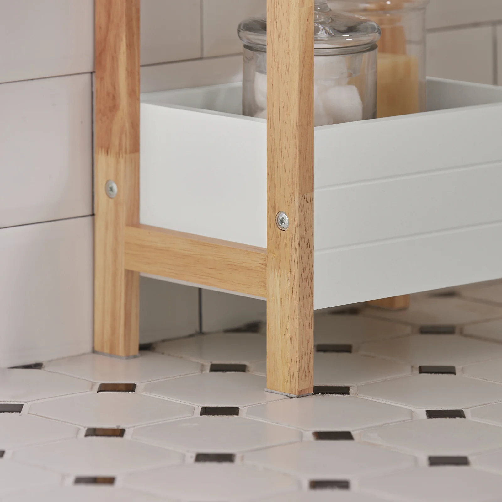 SoBuy FRG226-WN Estanterías de Baño con 3 niveles de bandeja Blanco - Image 8