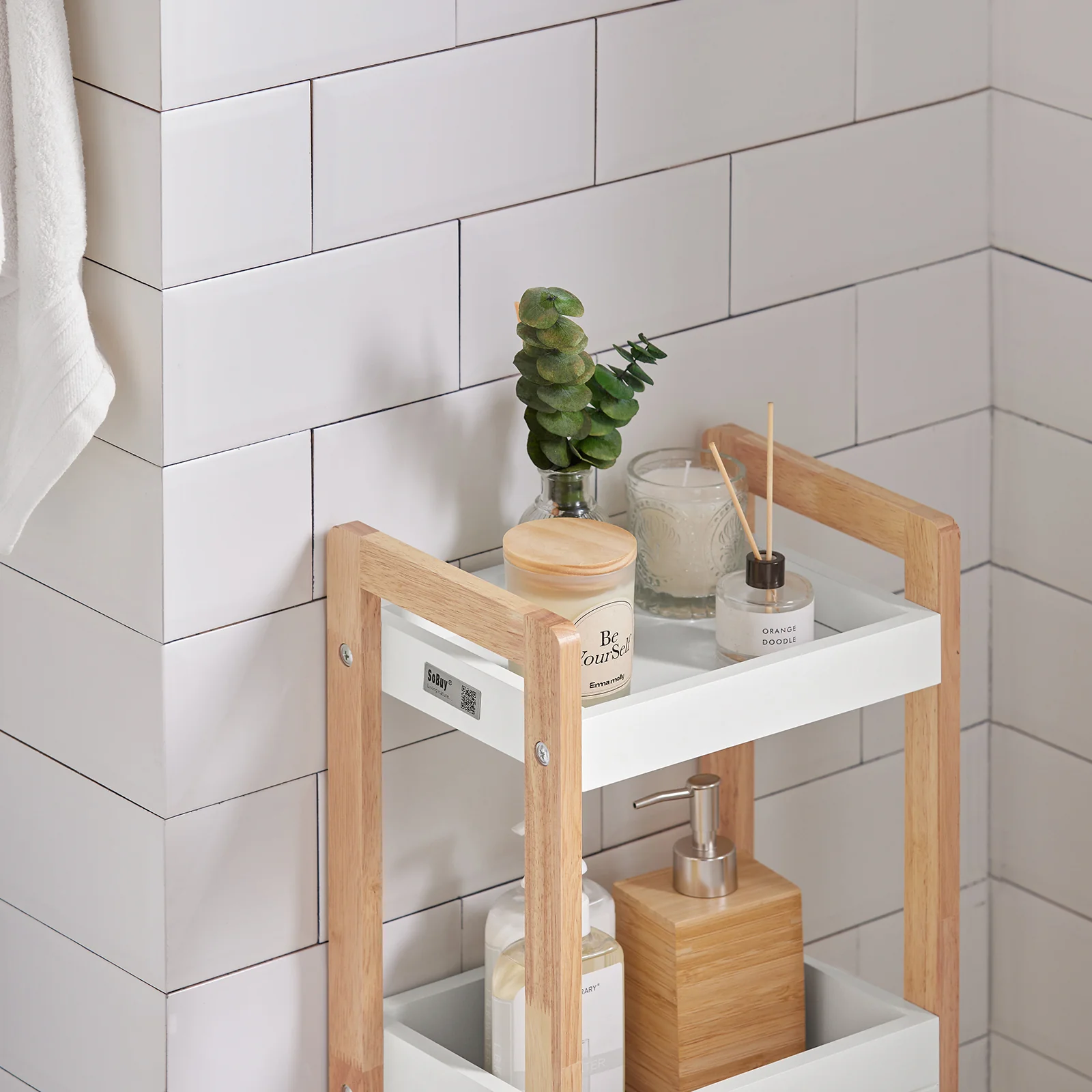 SoBuy FRG226-WN Estanterías de Baño con 3 niveles de bandeja Blanco - Image 9