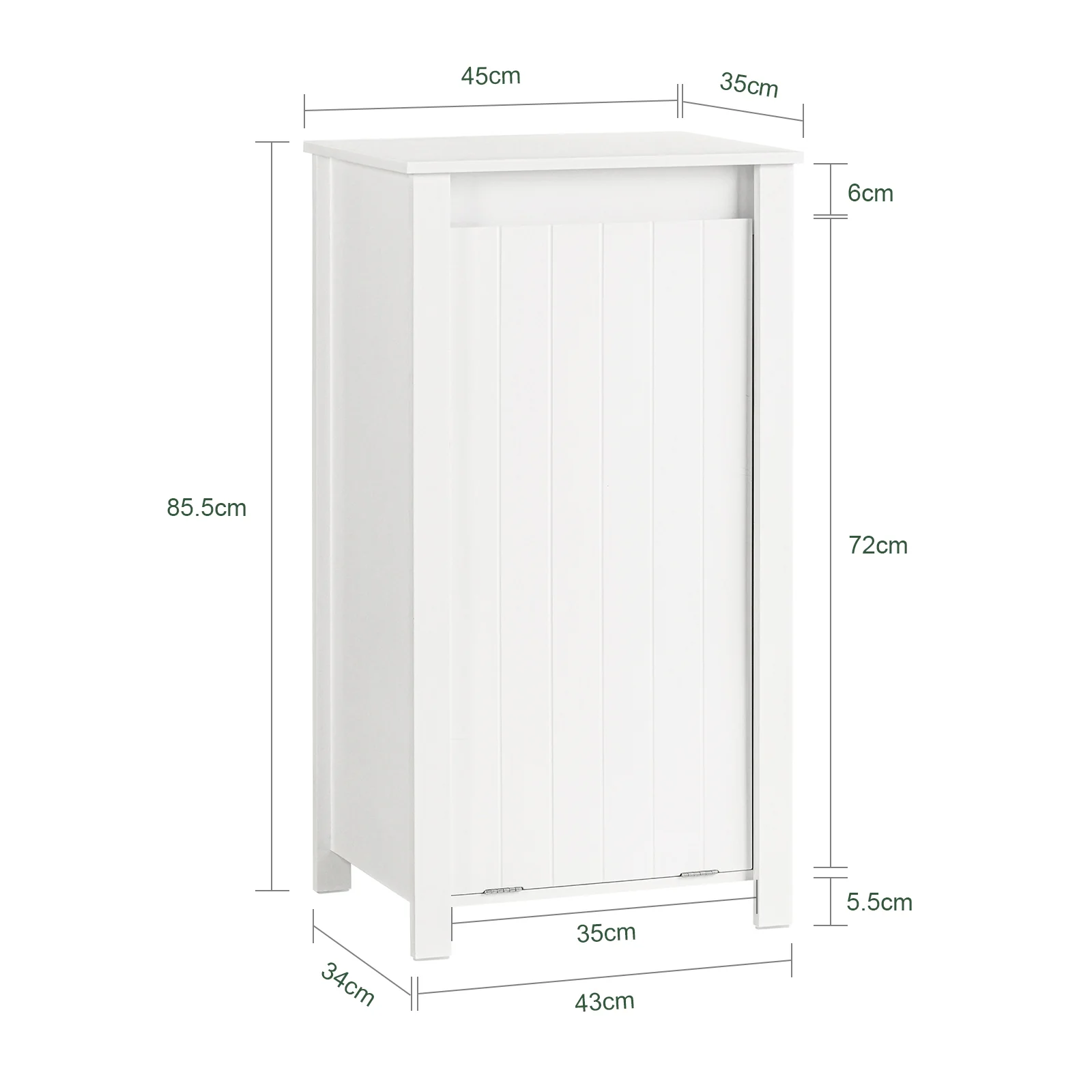 SoBuy BZR100-W Cesto para Ropa Sucia con 1 Cesto Blanco - Image 3