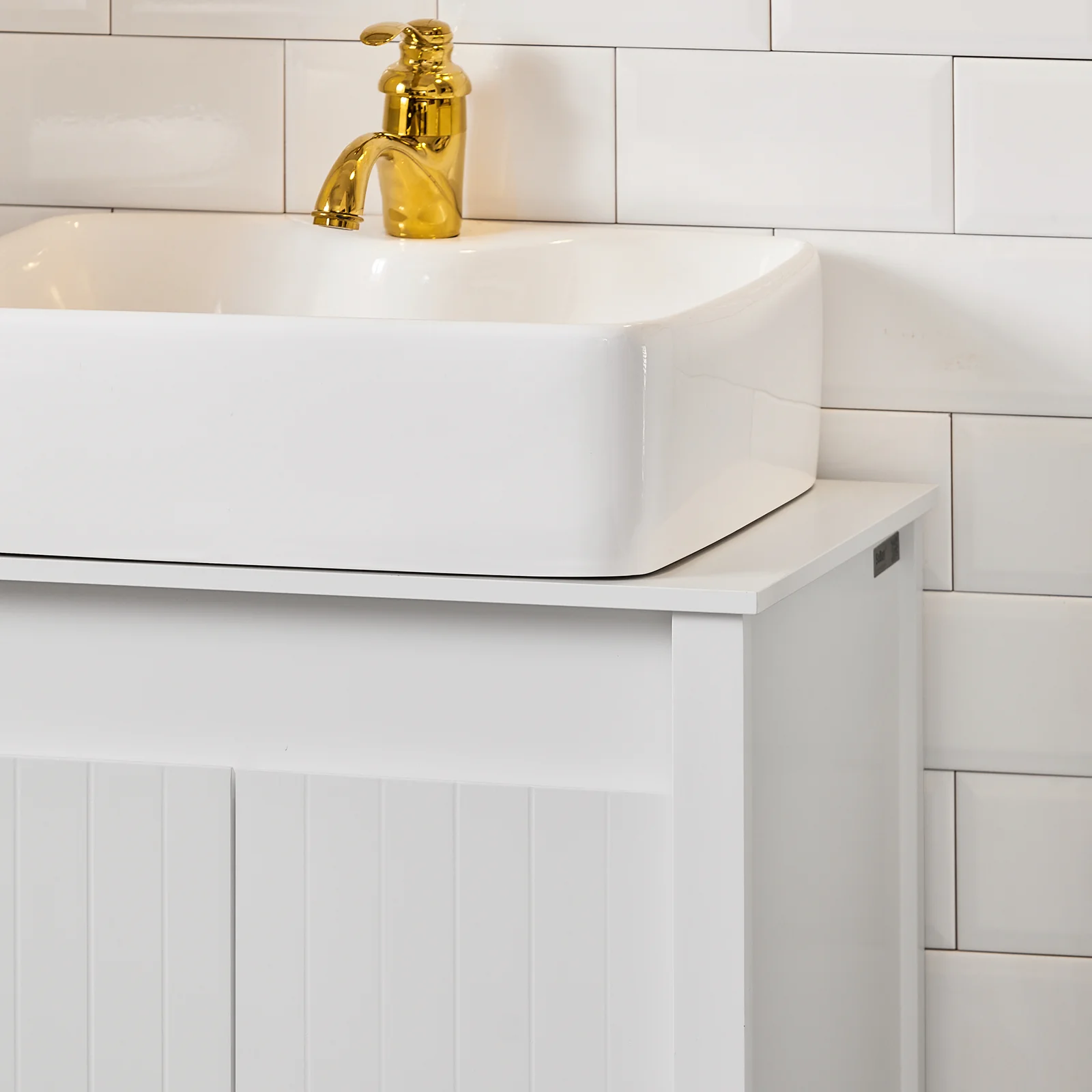 SoBuy BZR101-W Mueble para Debajo del Lavabo 2 Puertas 60 x 34 x 65,5 cm - Image 7