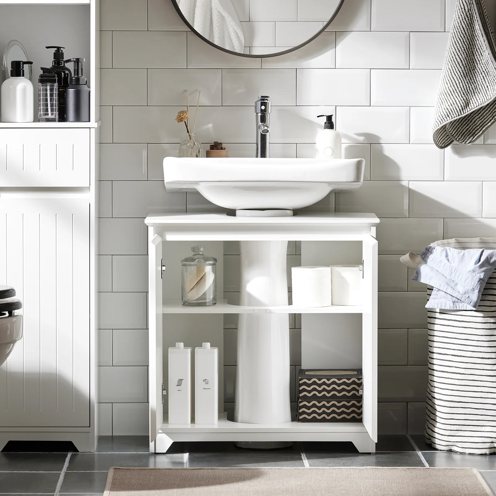 SoBuy BZR108-II-W Mueble para Debajo del Lavabo con 2 Puertas - Image 2
