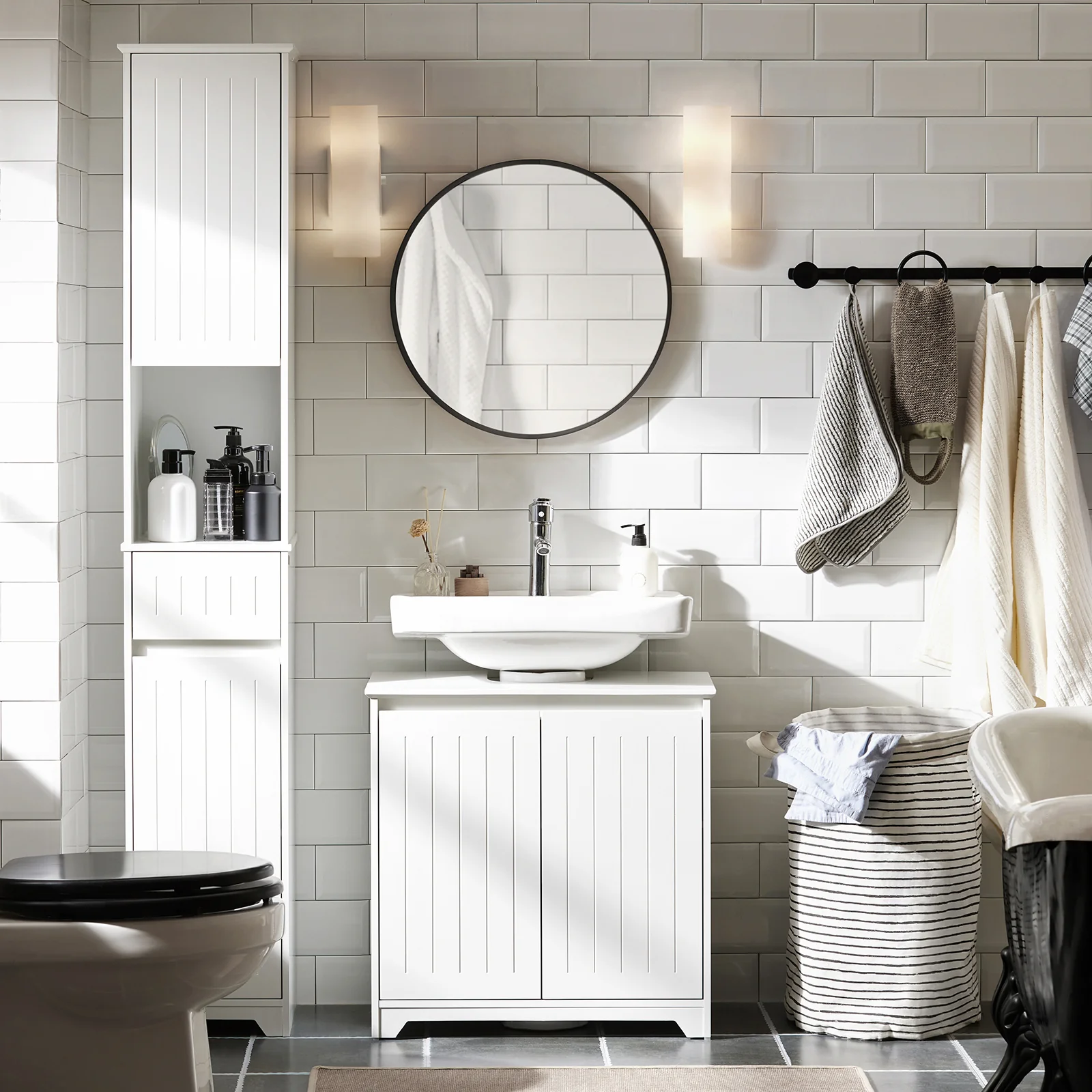 SoBuy BZR108-II-W Mueble para Debajo del Lavabo con 2 Puertas - Image 4
