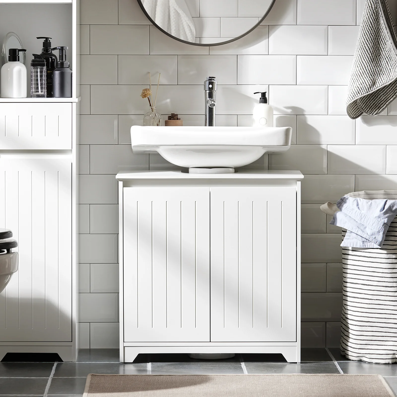 SoBuy BZR108-II-W Mueble para Debajo del Lavabo con 2 Puertas - Image 5
