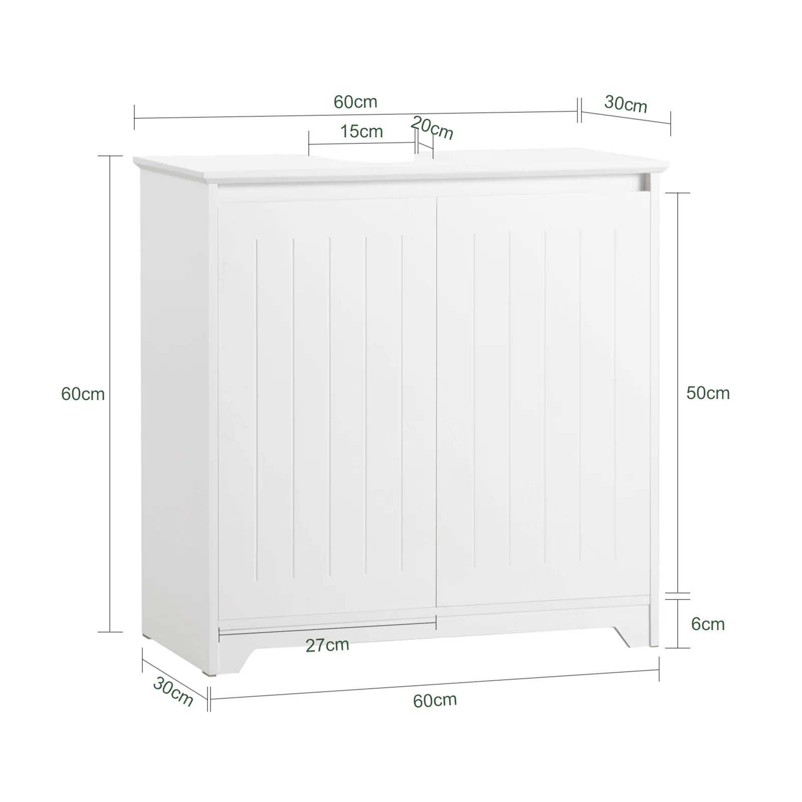 SoBuy BZR108-W Mueble para Debajo del Lavabo - Image 3