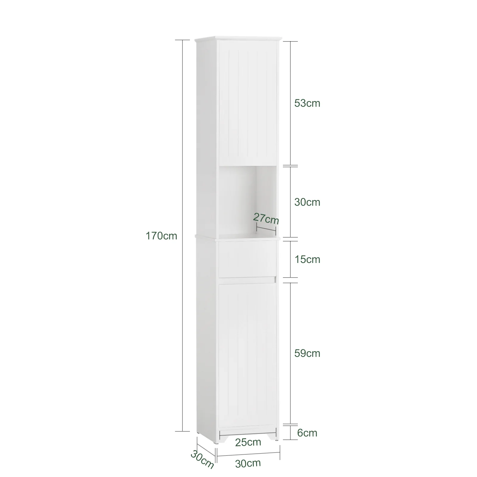 SoBuy BZR109-W Armario Alto de Baño con 1 Cesto y 1 Cajón - Image 3
