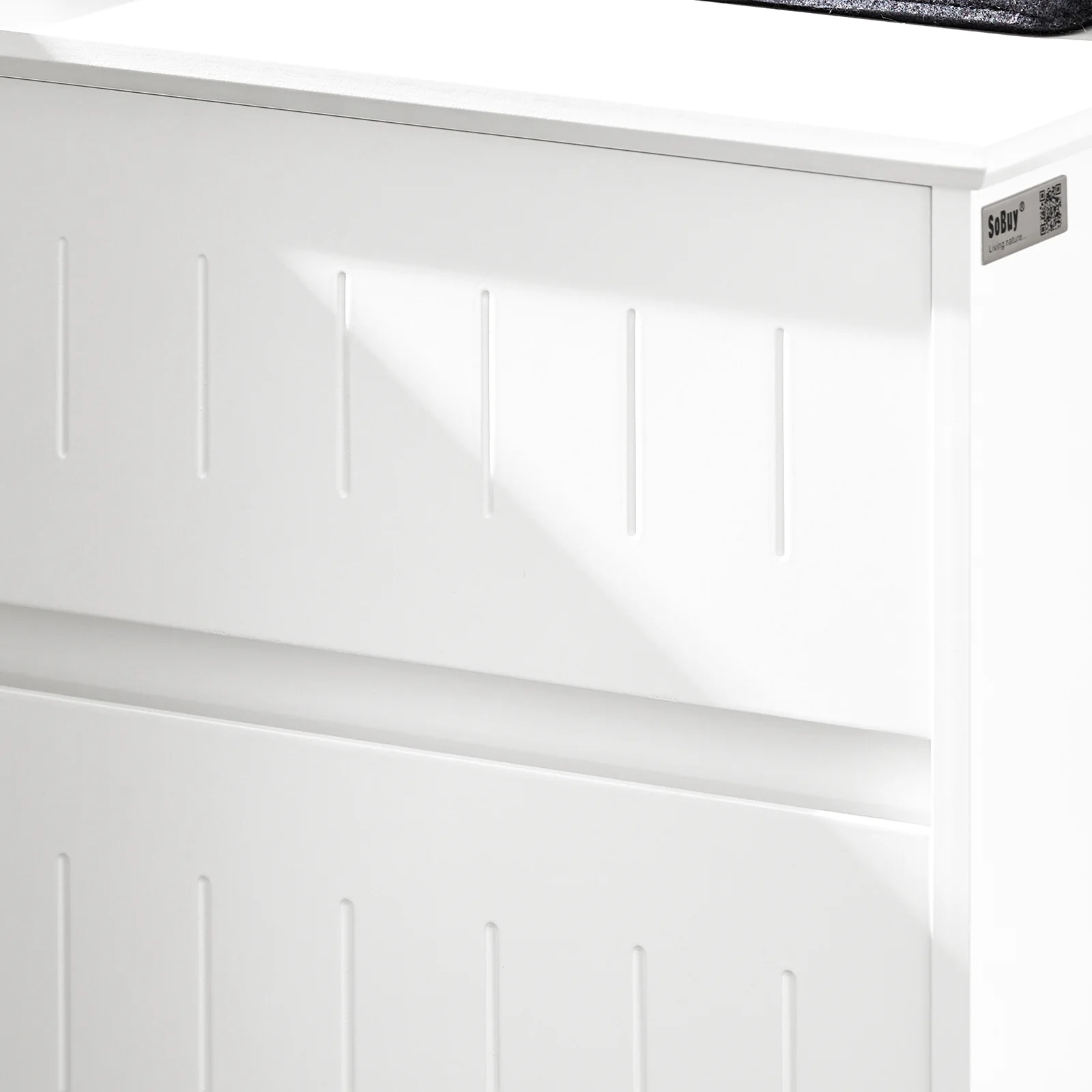 SoBuy BZR110-W Cesto para Ropa Sucia con 1 Cesto y 1 Cajón Blanco - Image 10