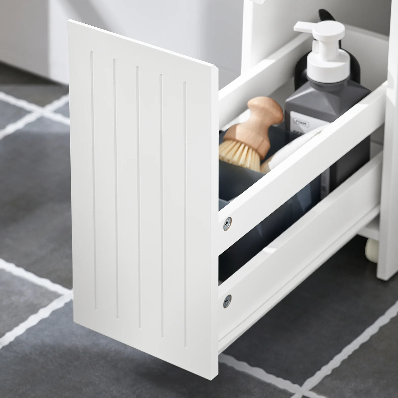 SoBuy BZR111-W Estantería Estrecha para Nichos para Baño Blanco - Image 7
