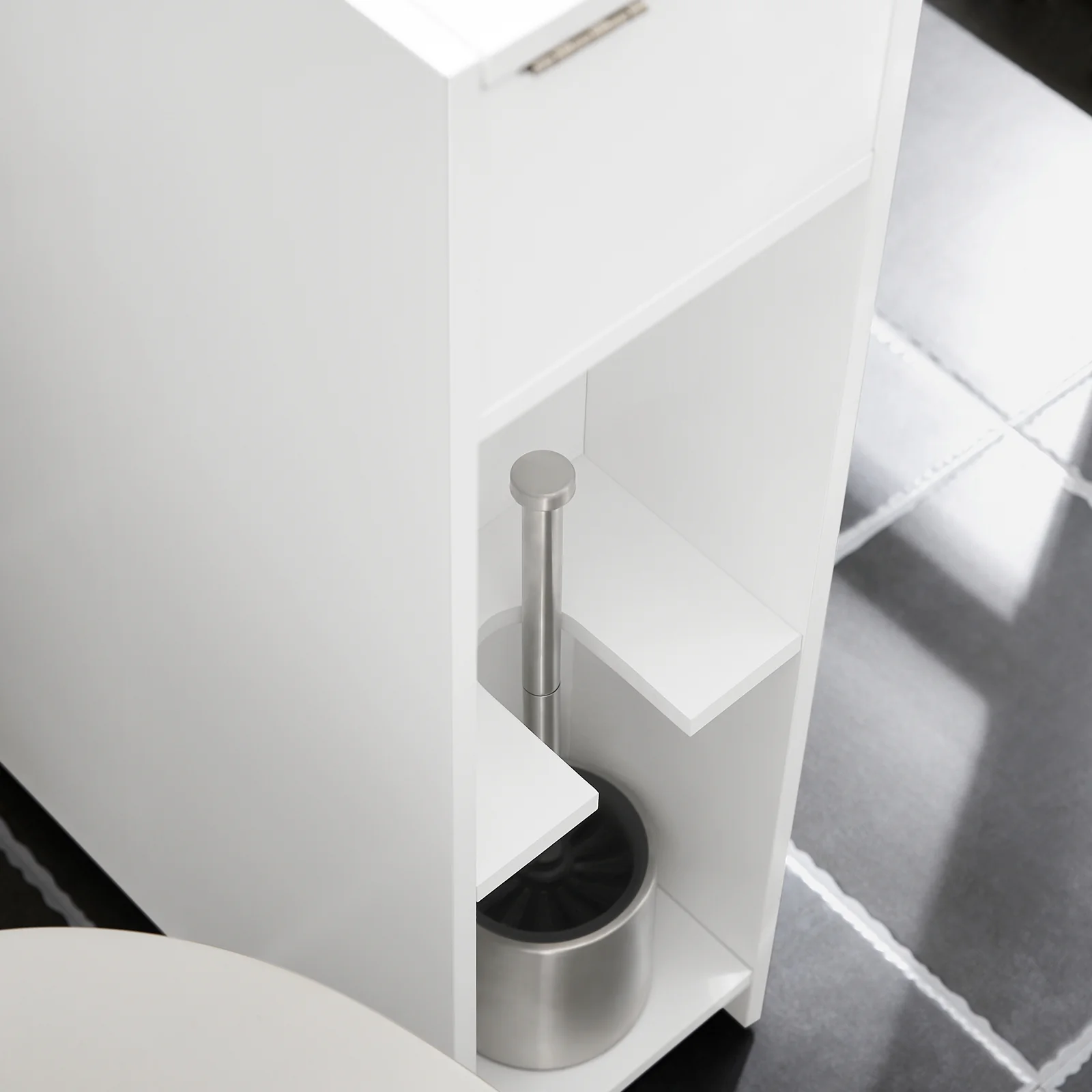 SoBuy BZR111-W Estantería Estrecha para Nichos para Baño Blanco - Image 8
