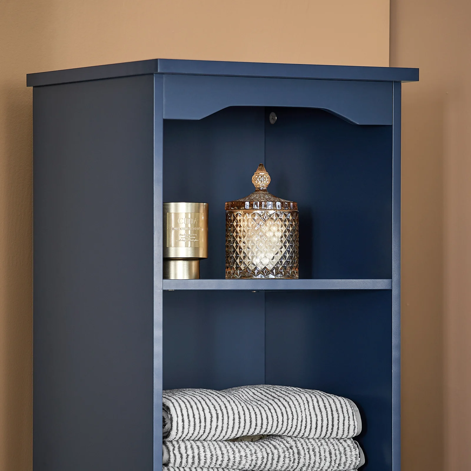 SoBuy BZR112-B Armario Alto para Baño con 3 Estantes 1 Puerta y 1 Cajón Azul - Image 6