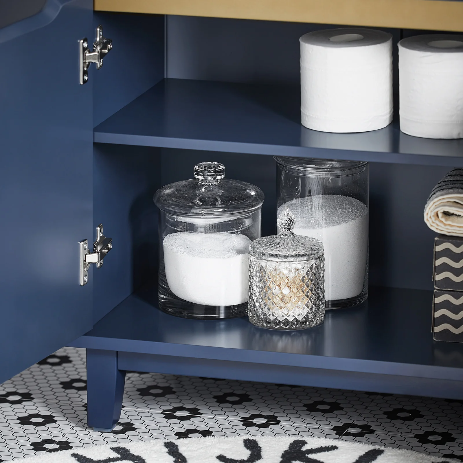 SoBuy BZR113-B Armario para Debajo del Lavabo 2 Puertas Azul - Image 7