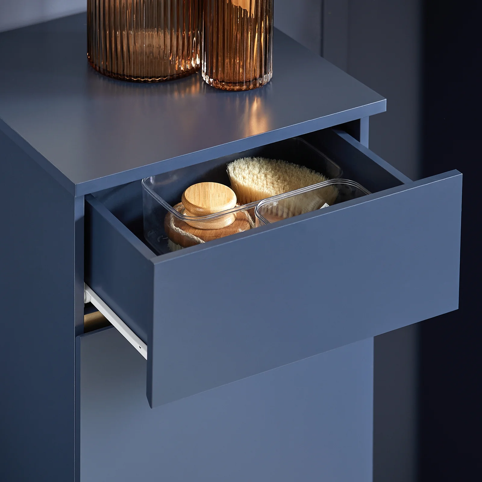 SoBuy BZR114-B Cesto para Ropa Sucia con 1 Cesto y 1 Cajón Azul - Image 7