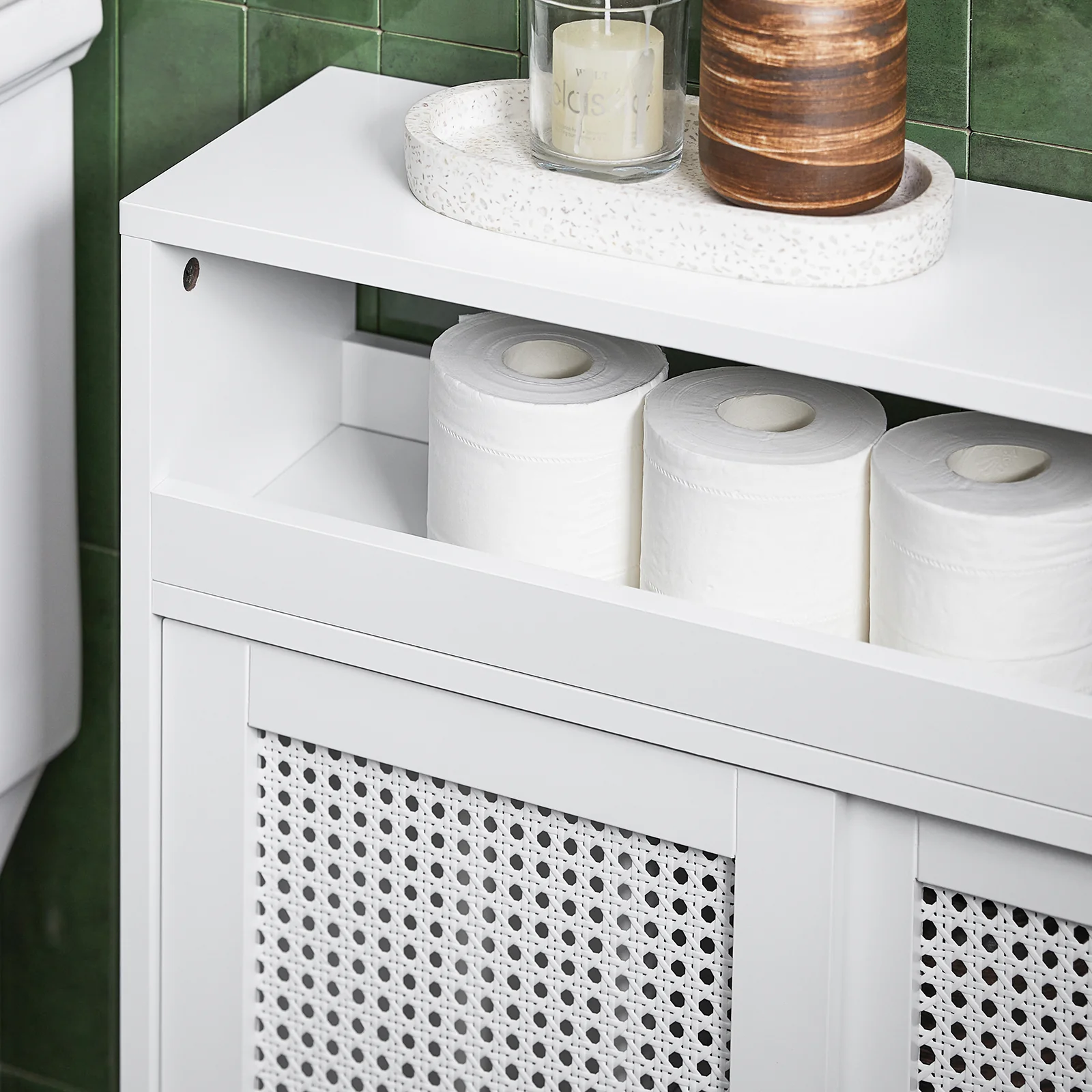 SoBuy BZR119-W Estantería Estrecha para Baño con 2 Puertas 1 Estante y 4 Ruedas - Image 6