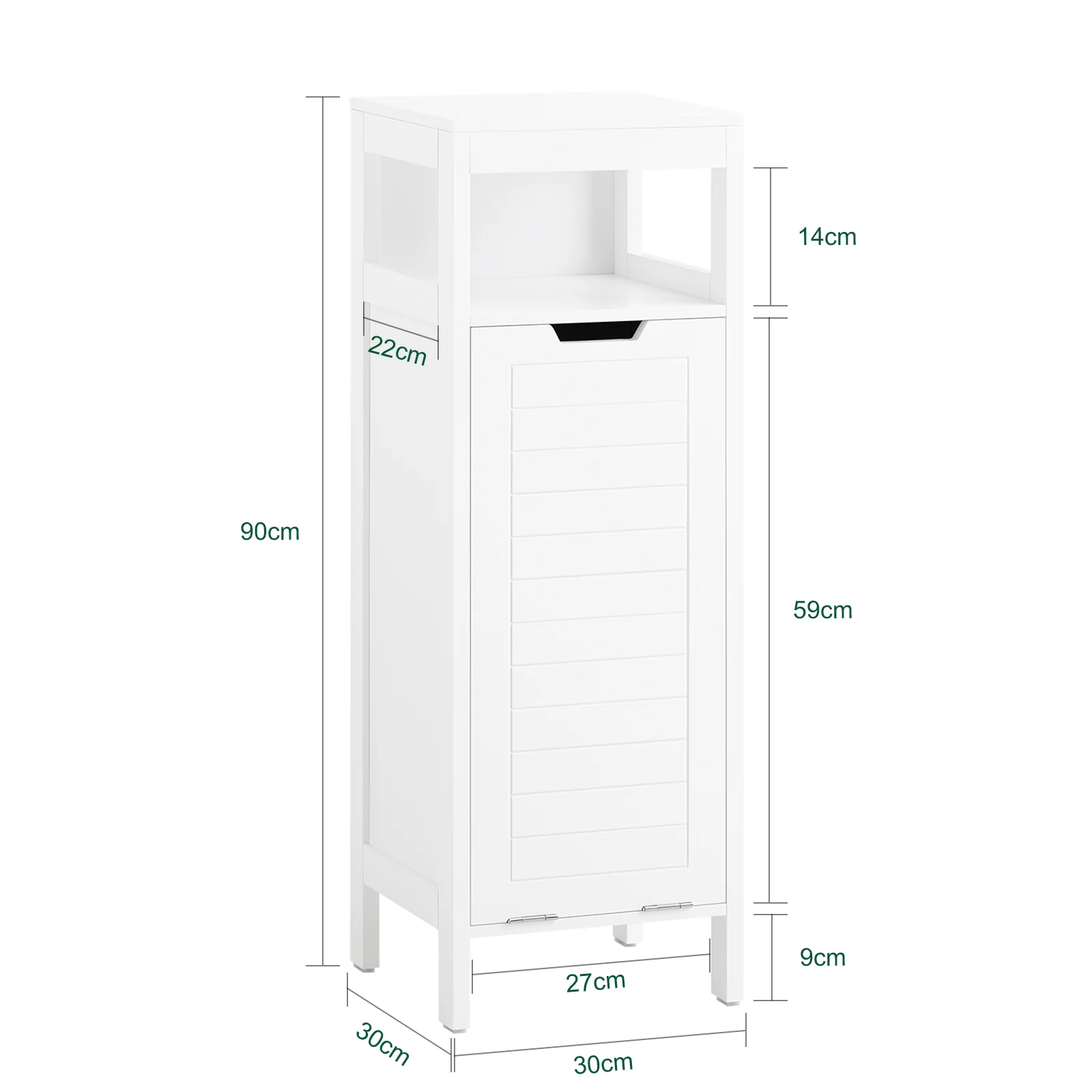 SoBuy BZR122-W Cesto para Ropa Sucia con 1 Cesto y 1 Estante Abierto Blanco - Image 3