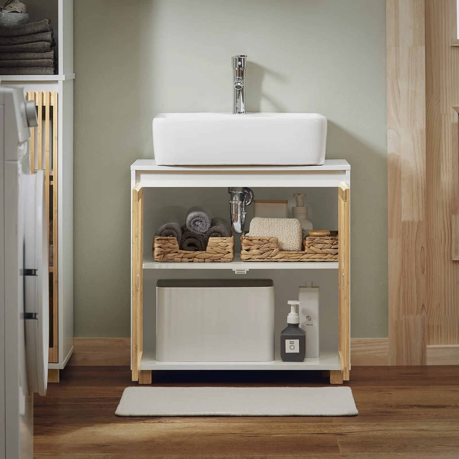 SoBuy BZR125-W Armario para debajo del lavabo 60 x 60 x 33 cm - Image 2