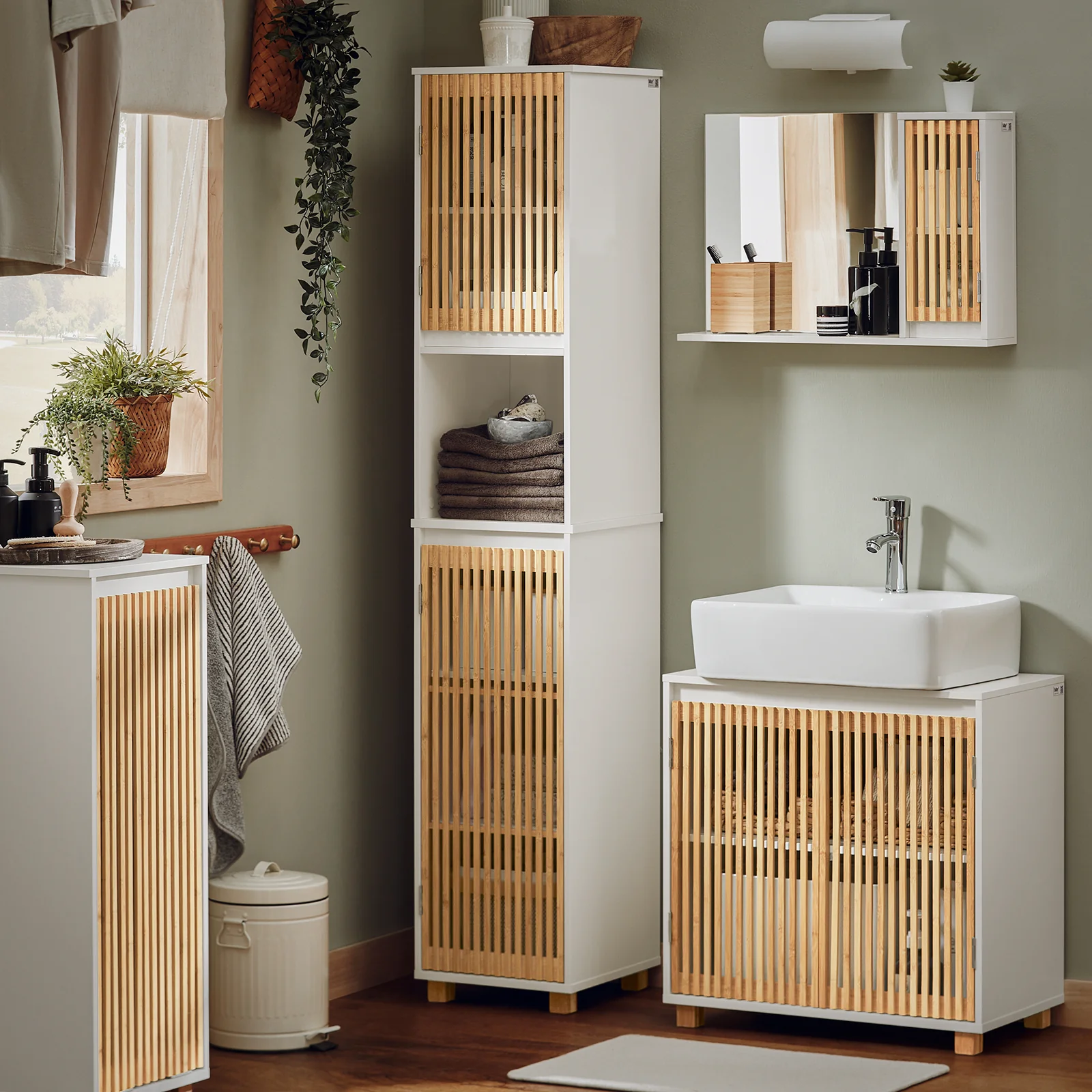 SoBuy BZR125-W Armario para debajo del lavabo 60 x 60 x 33 cm - Image 4