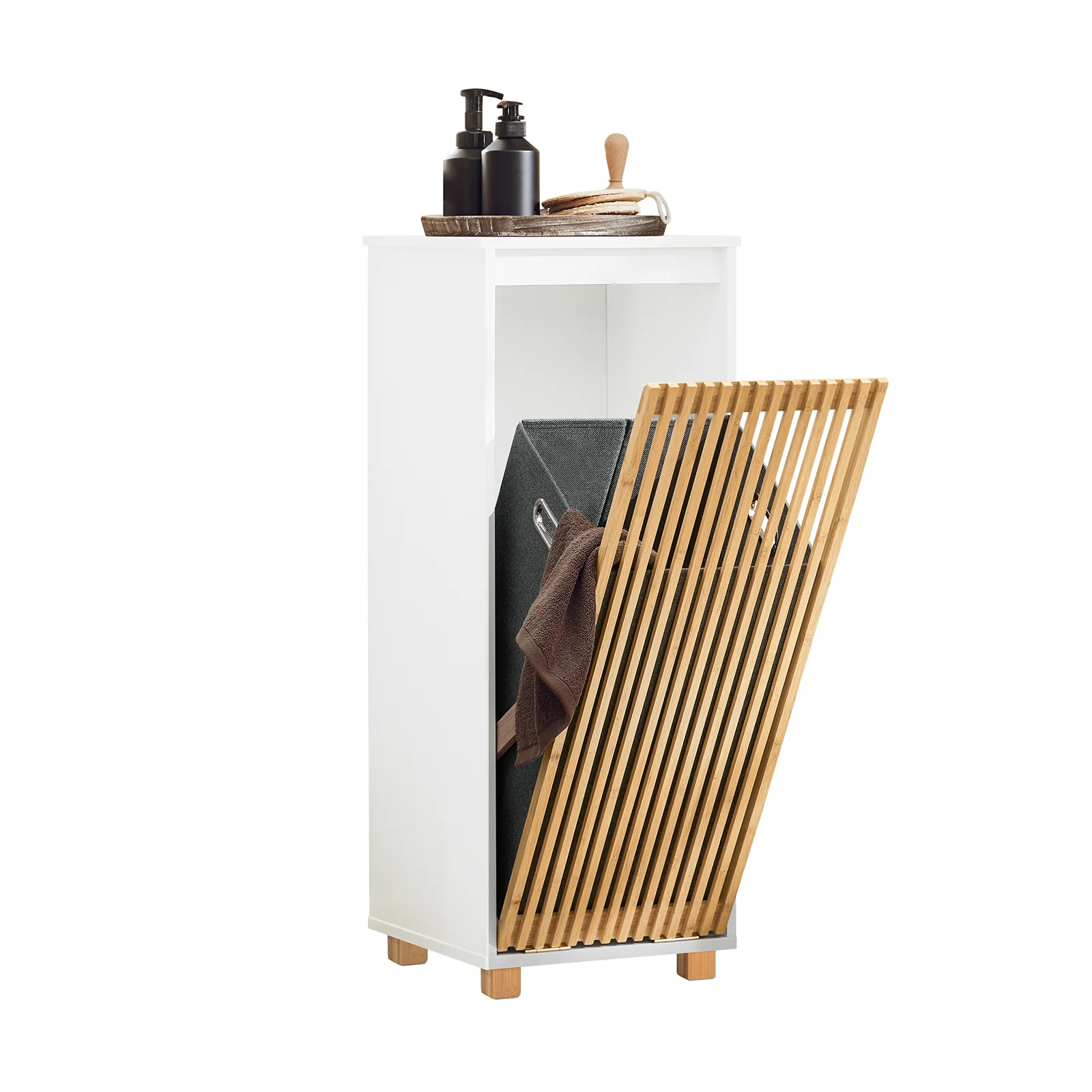 SoBuy BZR126-W Cesto para Ropa Sucia Armario de Suelo