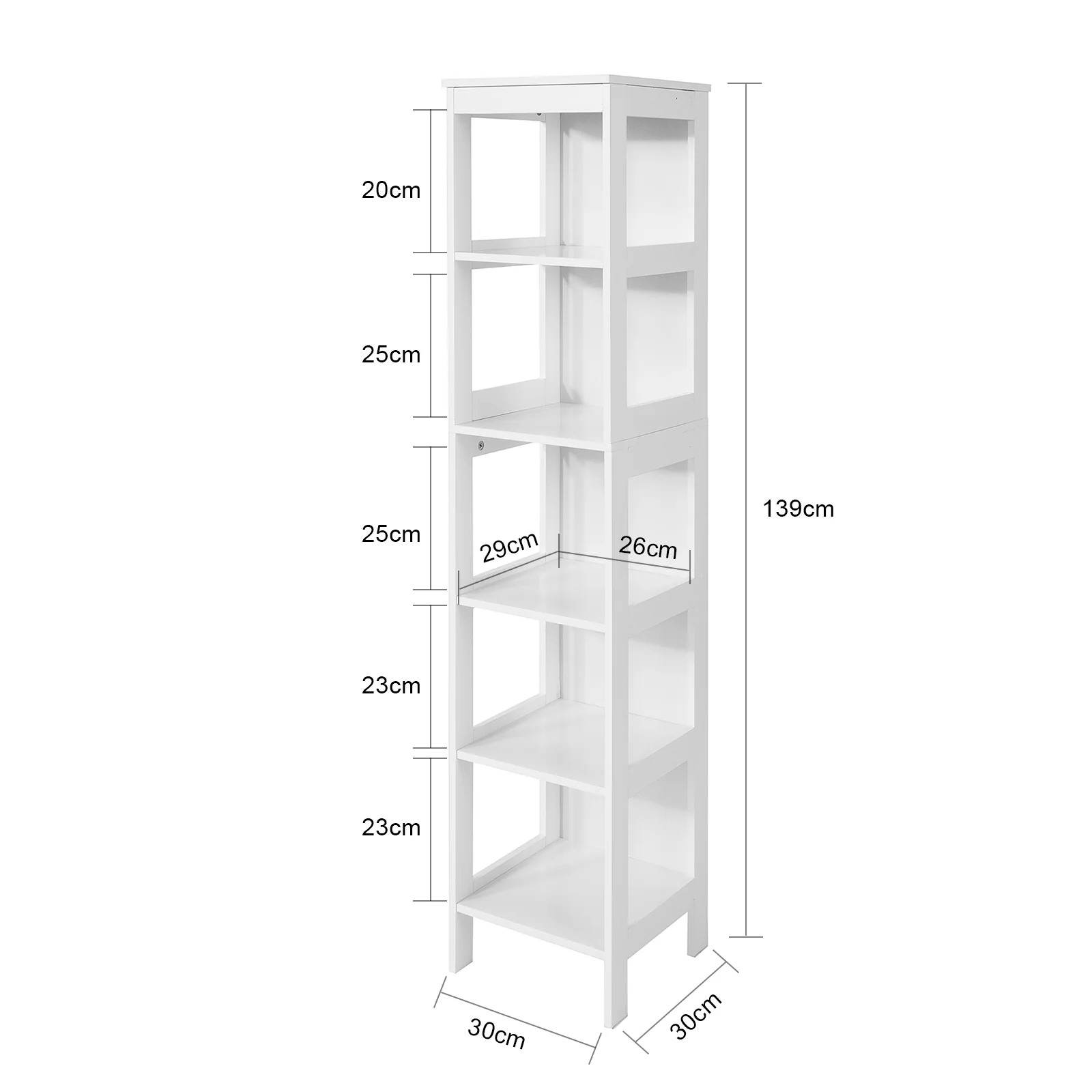 SoBuy BZR14-W  Estanterías de Baño con 5 Estantes Blanco - Image 3
