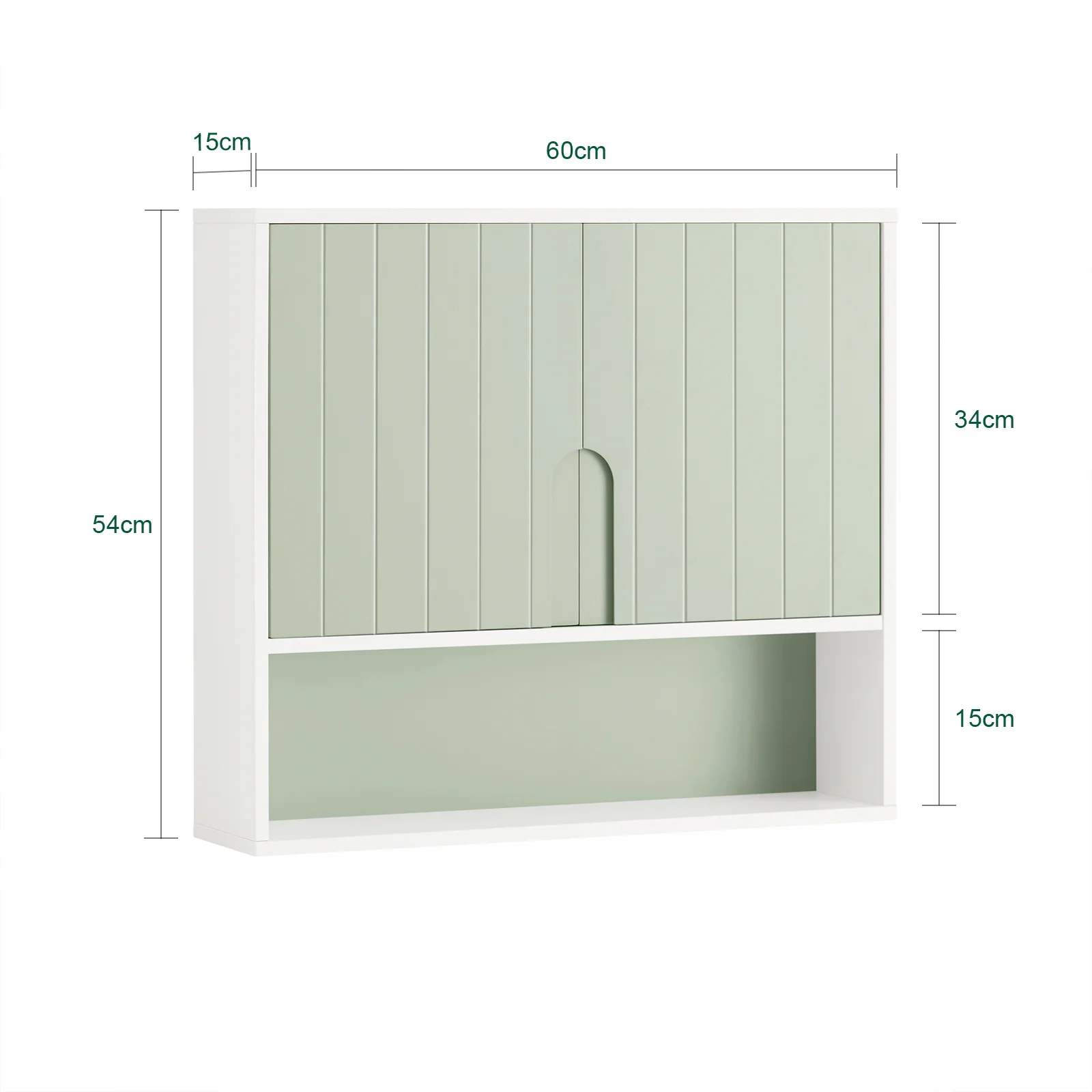 SoBuy BZR140-GR Armario de Pared para Baño Verde 60 x 15 x 54 cm - Image 3
