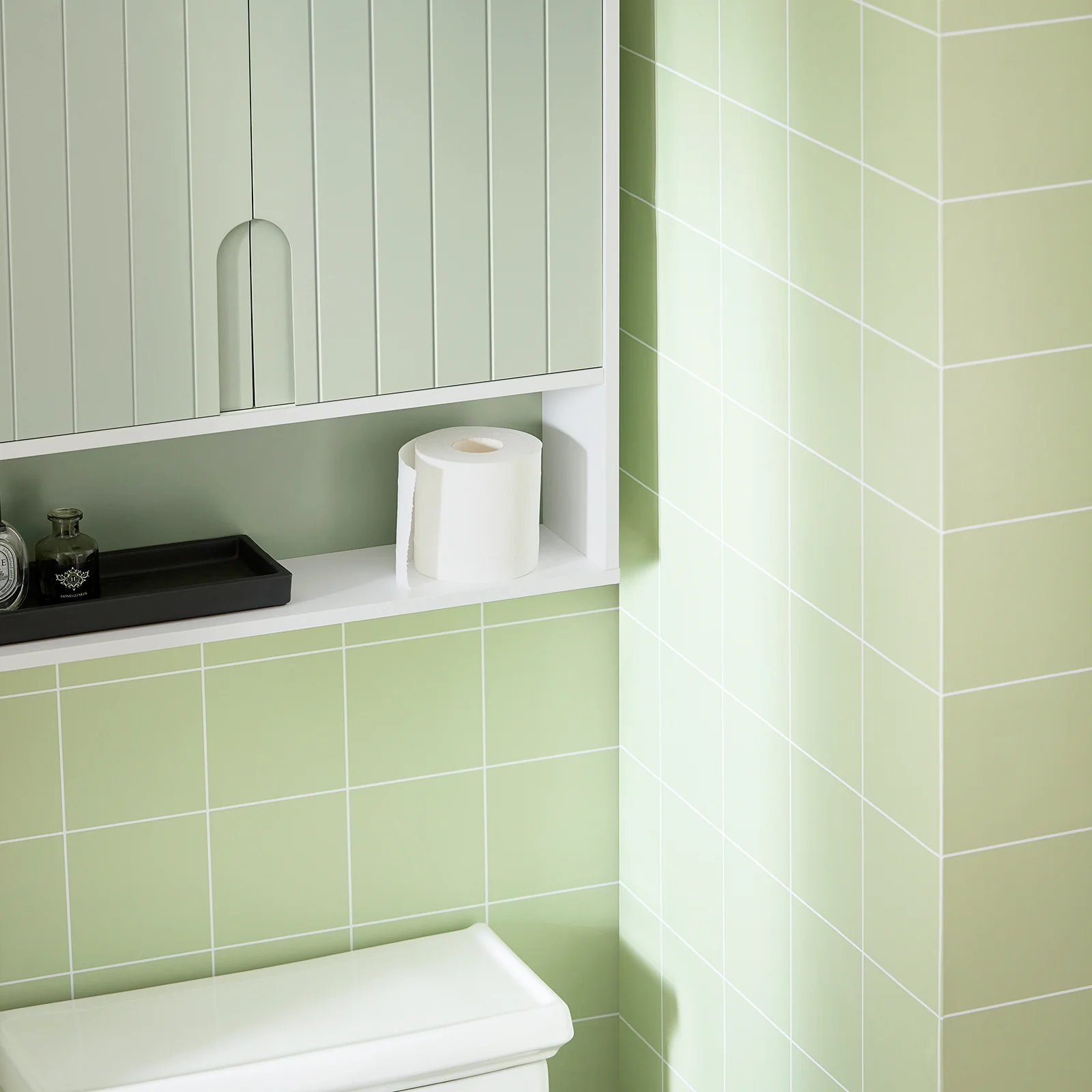SoBuy BZR140-GR Armario de Pared para Baño Verde 60 x 15 x 54 cm - Image 8