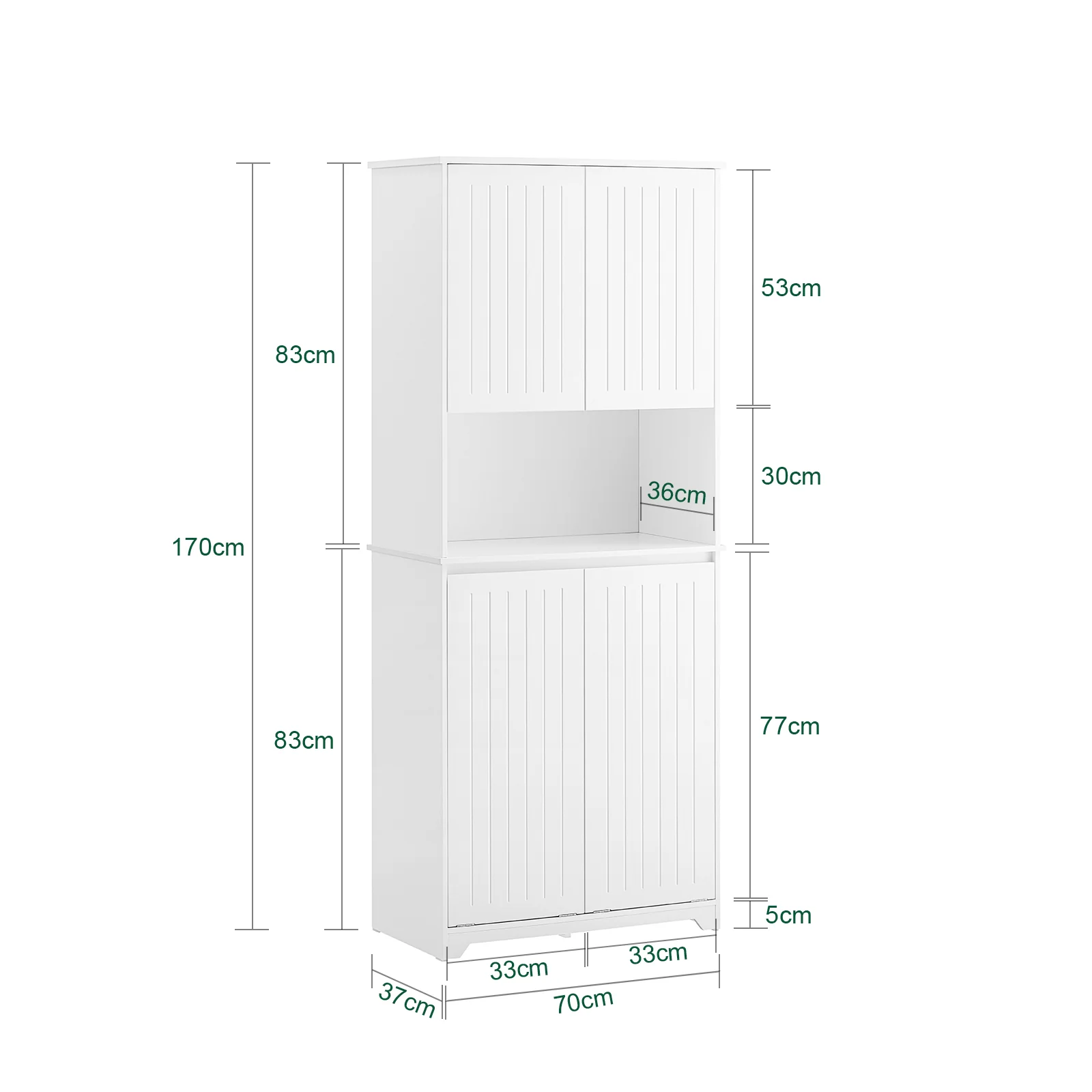 Preventa-SoBuy BZR150-W Mueble Columna de Baño con 2 cesto de ropa y 1 Compartimento Blanco - Image 3