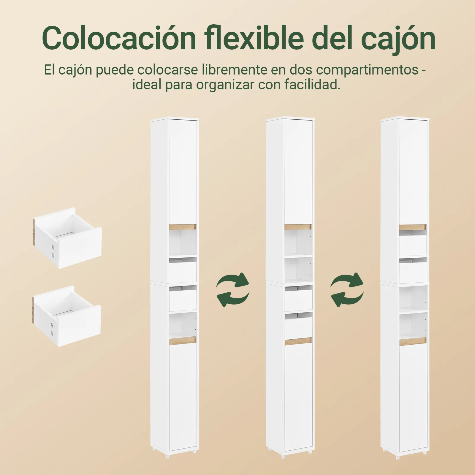 SoBuy BZR151-W Armario de Baño para Espacios Estrechos Blanco 20x96x20 cm - Image 6
