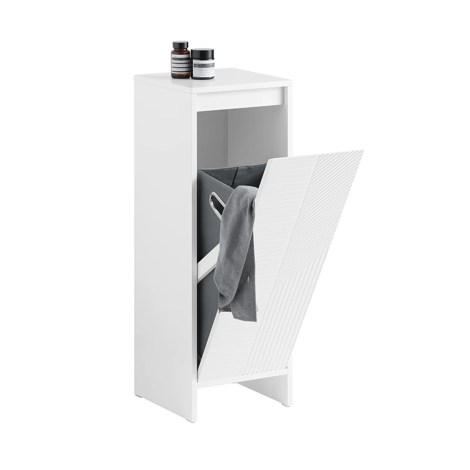 Preventa-SoBuy BZR154-W Mueble para Ropa Sucia Canasto para la Colada Blanco 30 x 30 x 87 cm