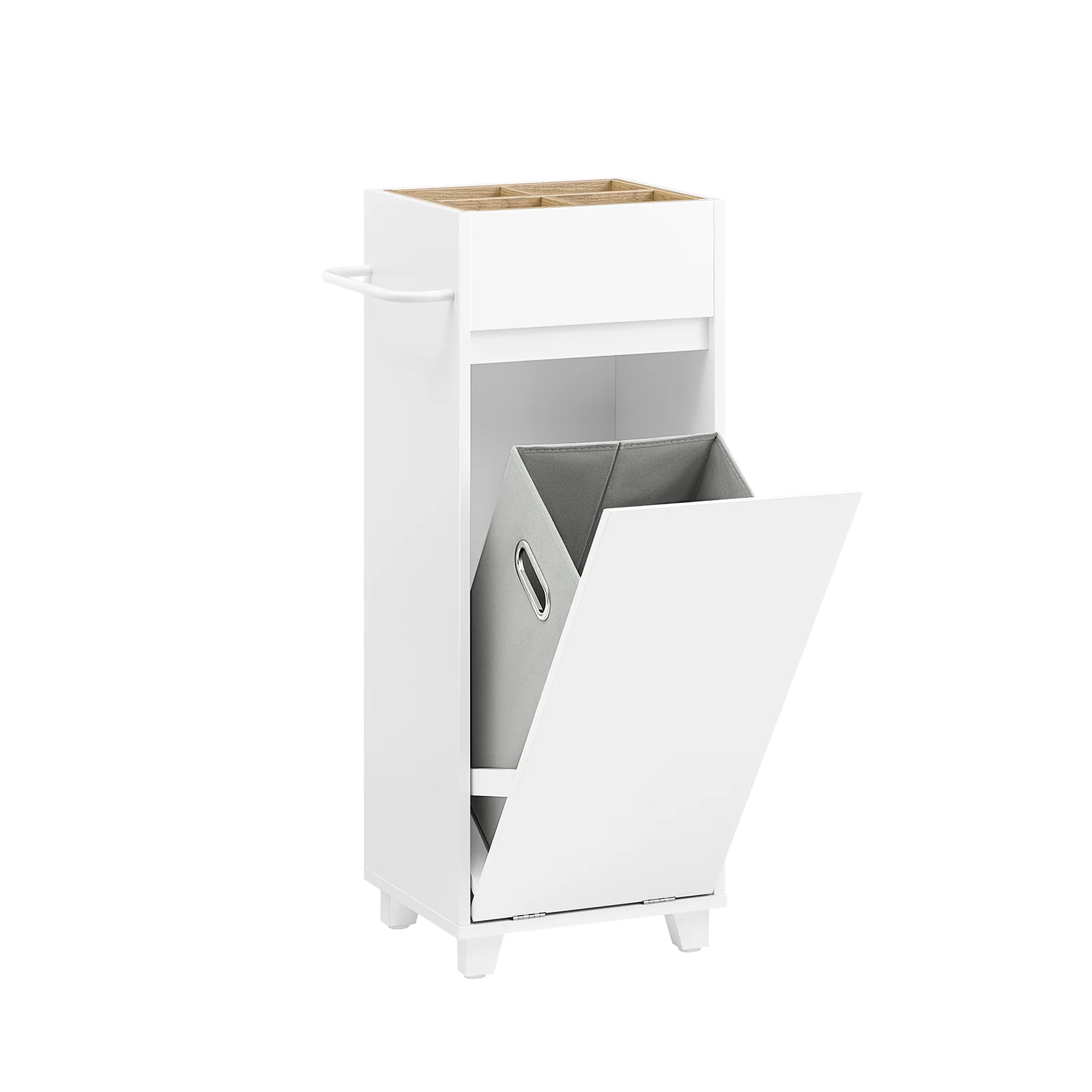 SoBuy BZR159-W Armario Auxiliar con 1 cesto Estanterías de Baño Blanco