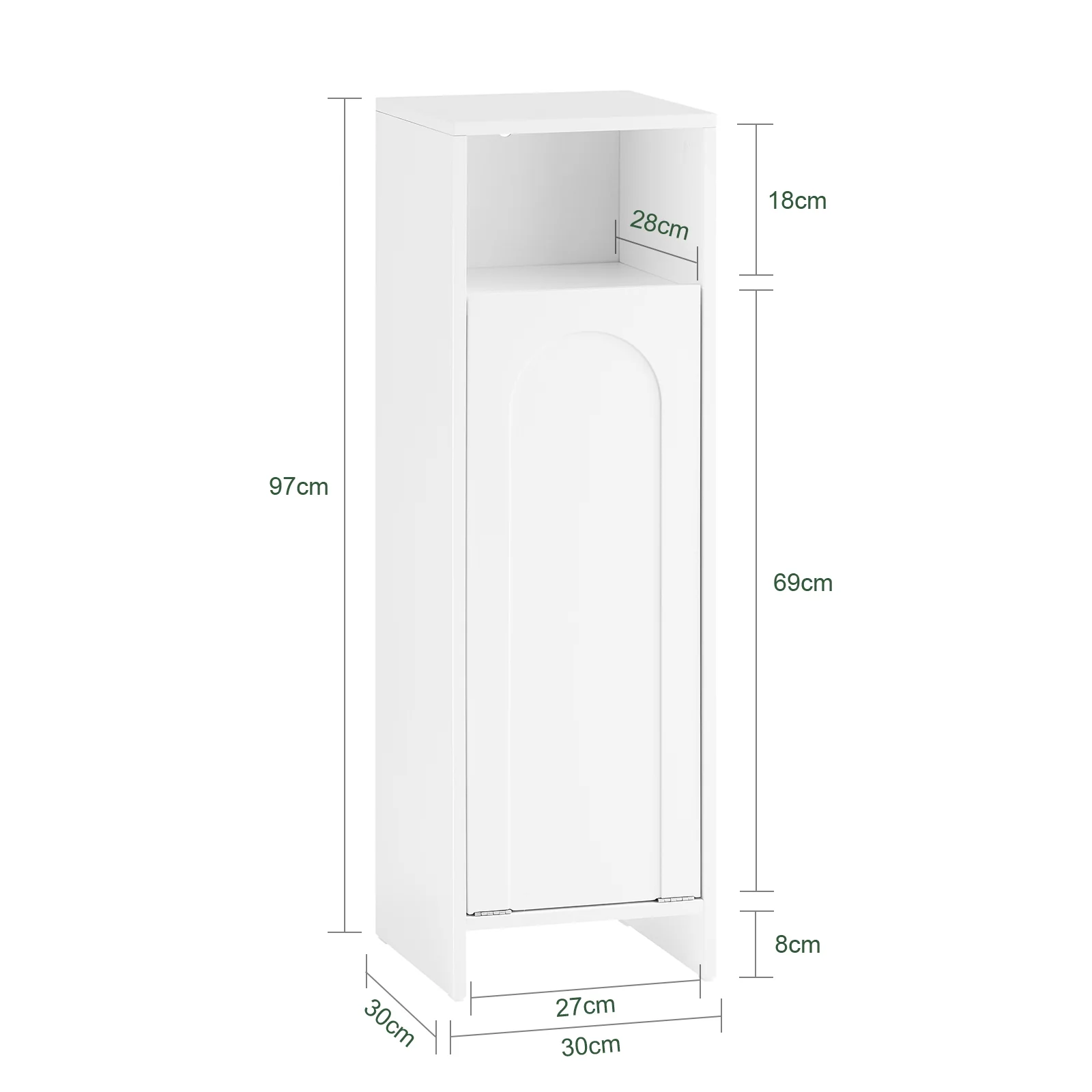 Preventa-SoBuy BZR161-W Mueble para Ropa Sucia con 1 Cesto y 1 Estante Abierto Blanco - Image 3