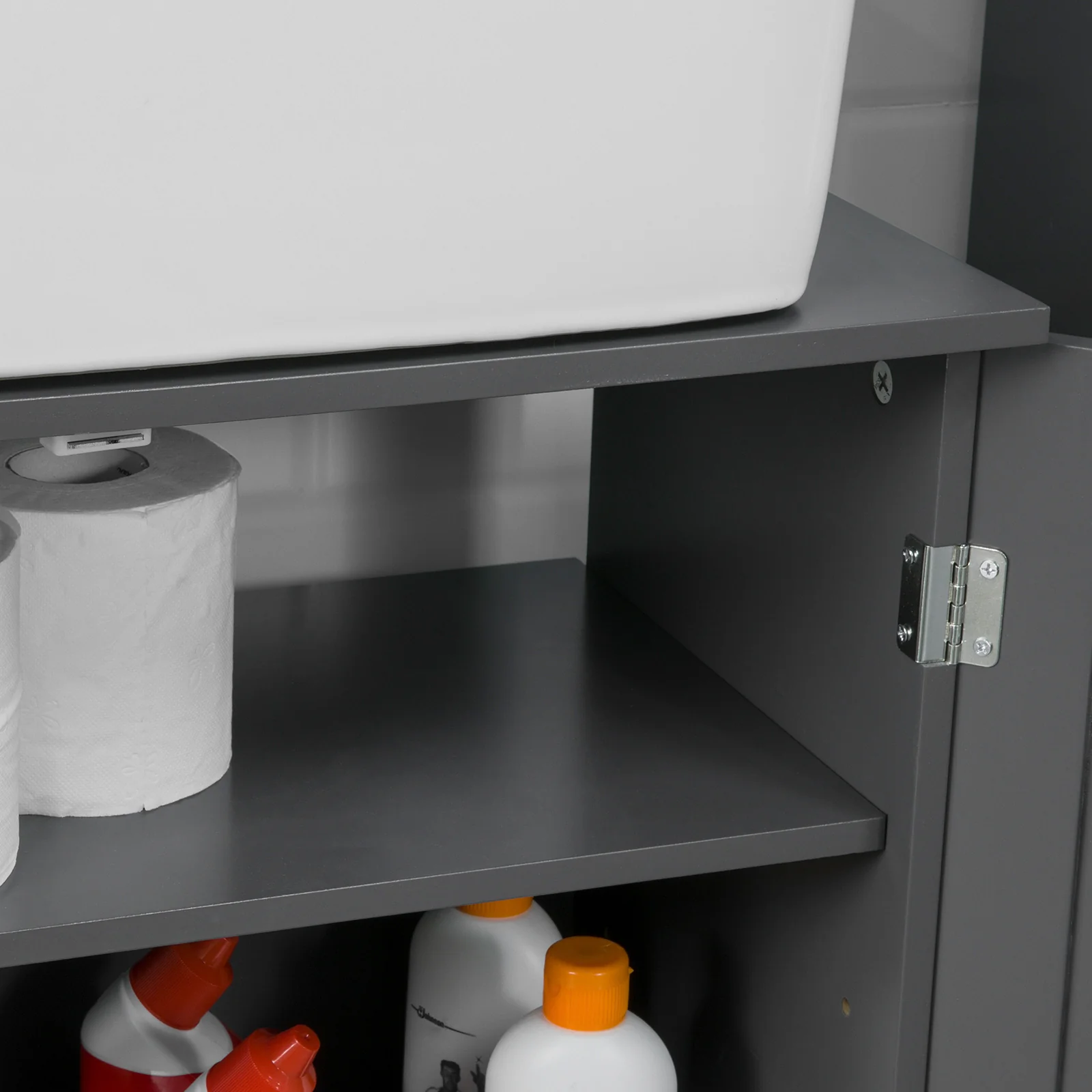 SoBuy BZR18-DG Armario Lavabo con 2 Estantes Gris - Image 6
