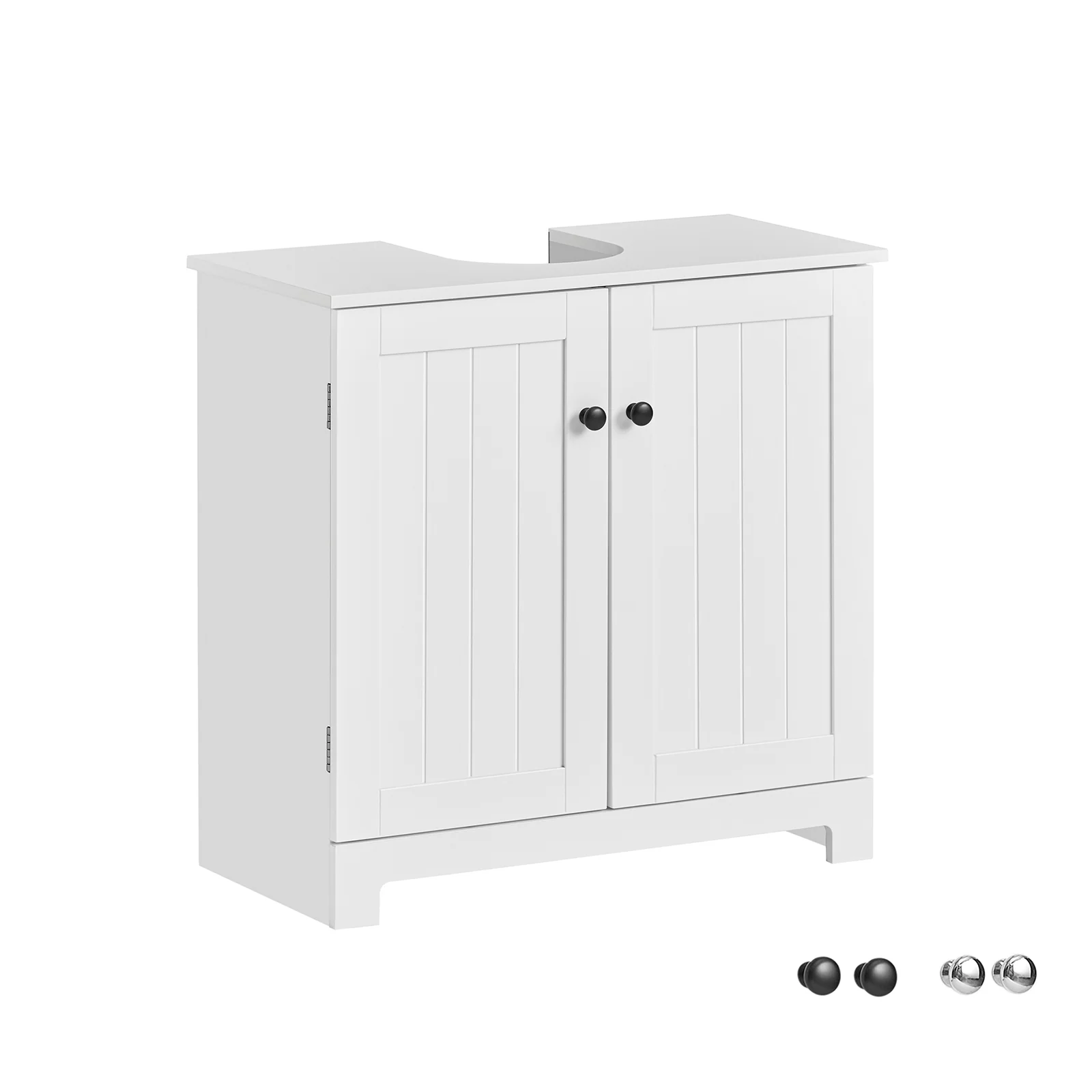 SoBuy BZR18-II-W Armario Lavabo con pedestal Armario de baño hasta el suelo Blanco