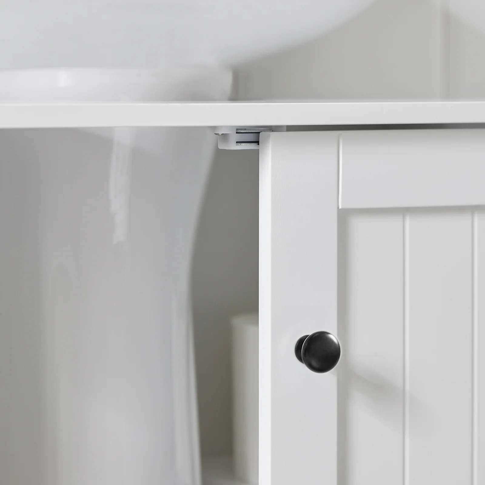 SoBuy BZR18-II-W Armario Lavabo con pedestal Armario de baño hasta el suelo Blanco - Image 7