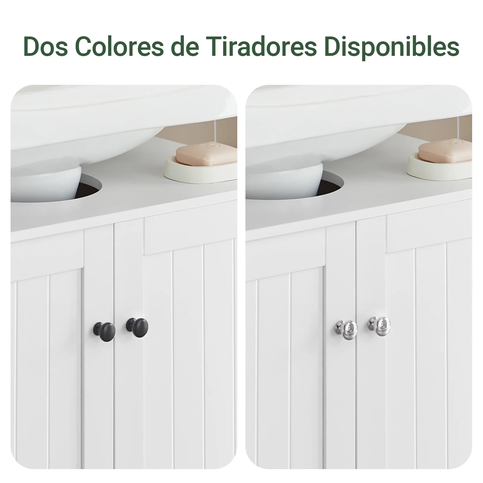 SoBuy BZR18-II-W Armario Lavabo con pedestal Armario de baño hasta el suelo Blanco - Image 8