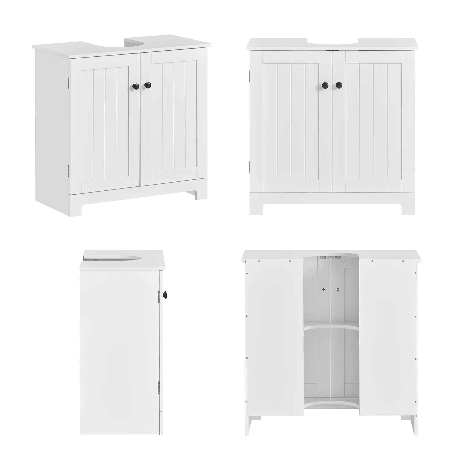 SoBuy BZR18-II-W Armario Lavabo con pedestal Armario de baño hasta el suelo Blanco - Image 9