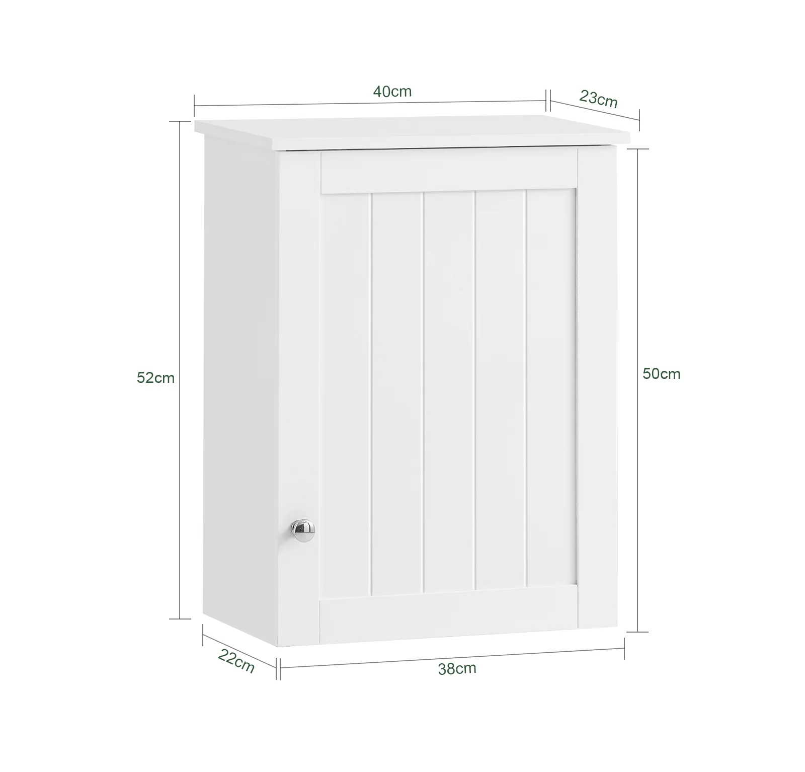 Preventa-SoBuy BZR19-W Armario de Pared con 2 estantes Blanco - Image 3