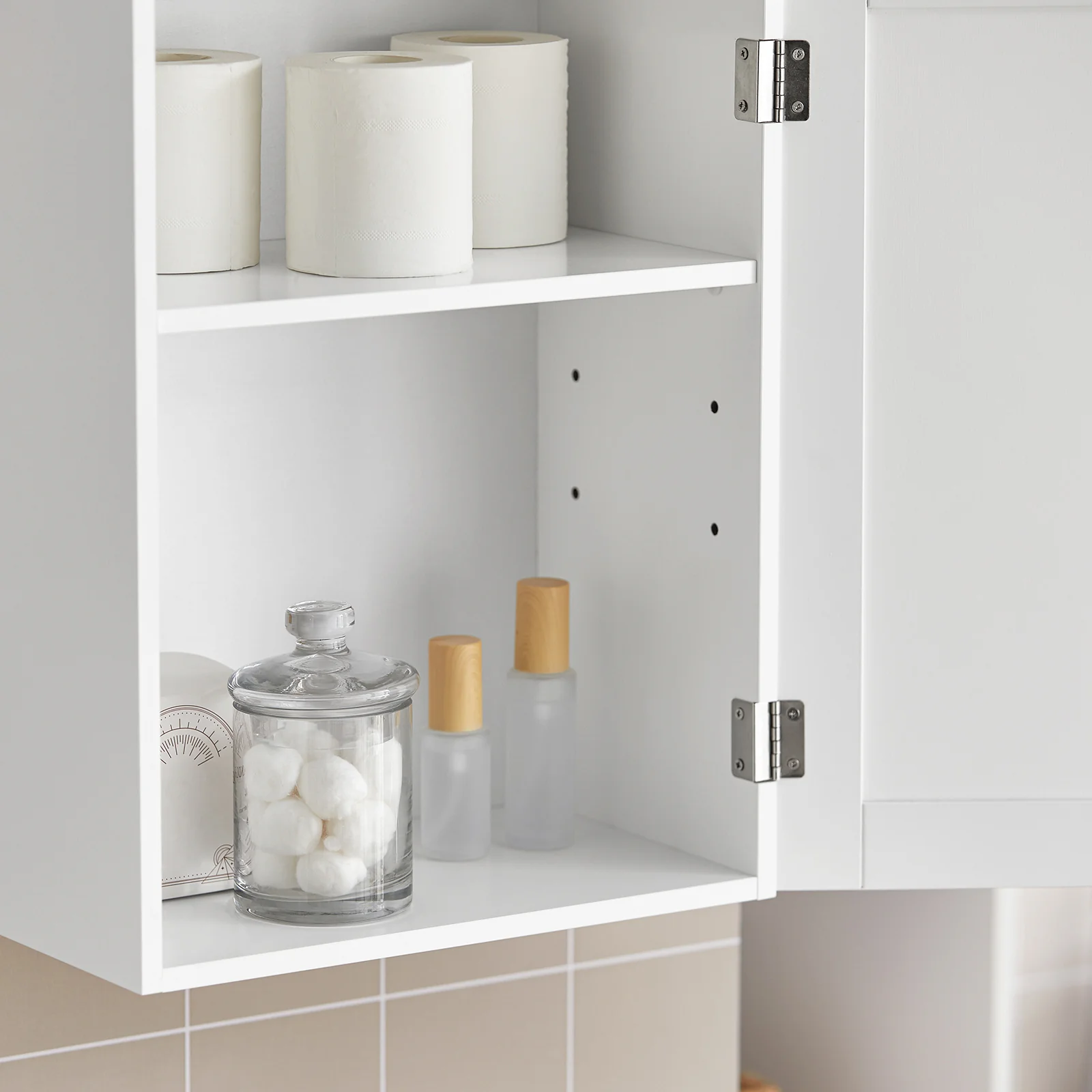 Preventa-SoBuy BZR19-W Armario de Pared con 2 estantes Blanco - Image 6
