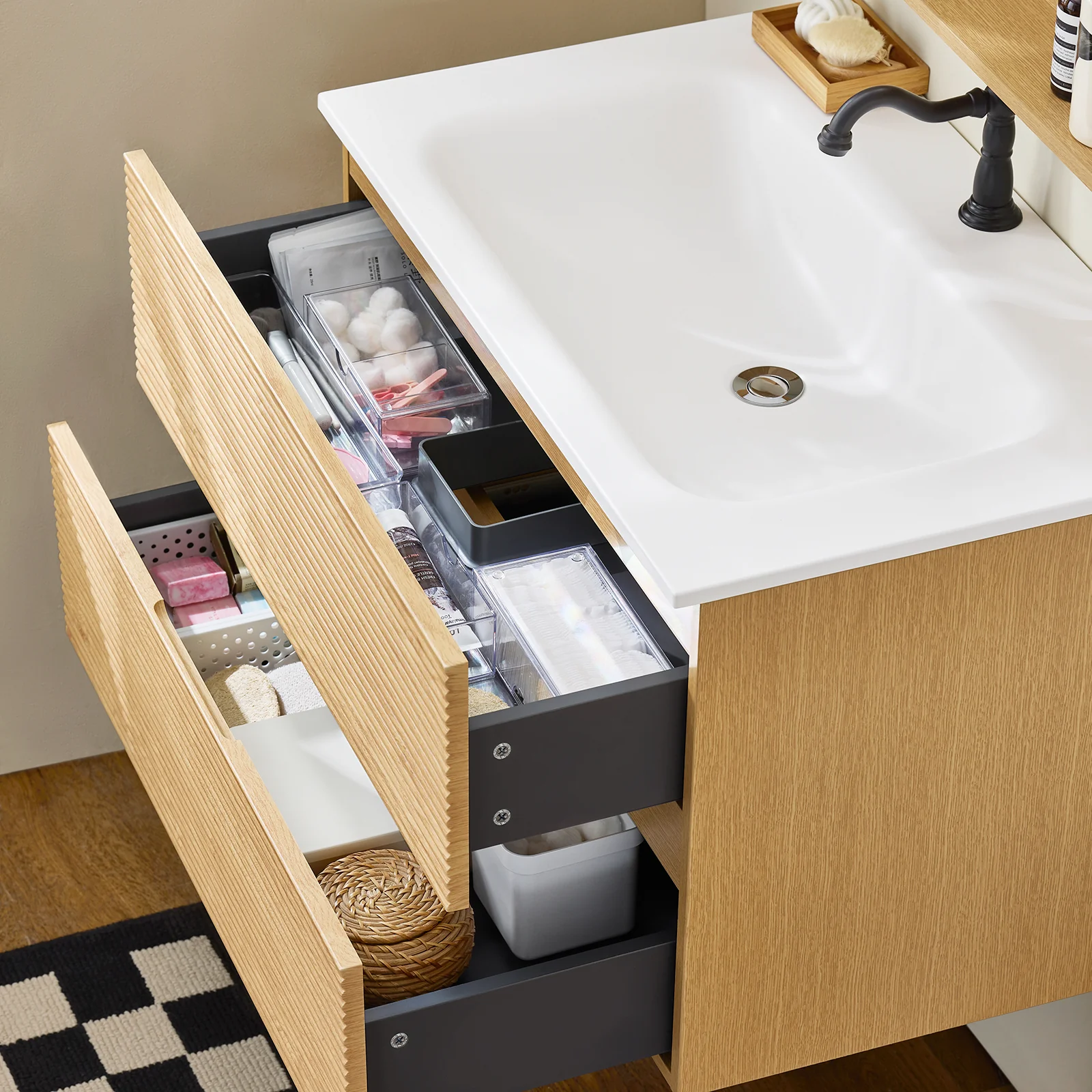 SoBuy BZR198-N Conjunto de Muebles de baño 2 piezas Armario Colgante + Espejo - Image 5